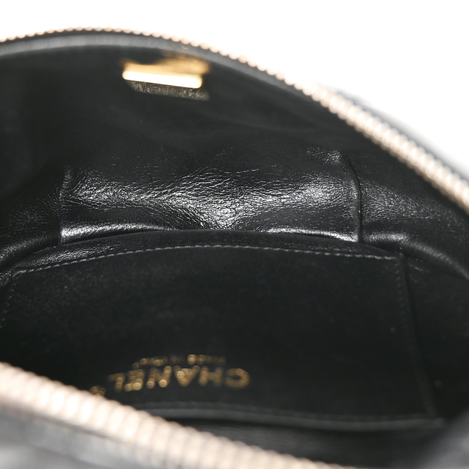 Shiny Lambskin Quilted Belt Bag Black — view 5