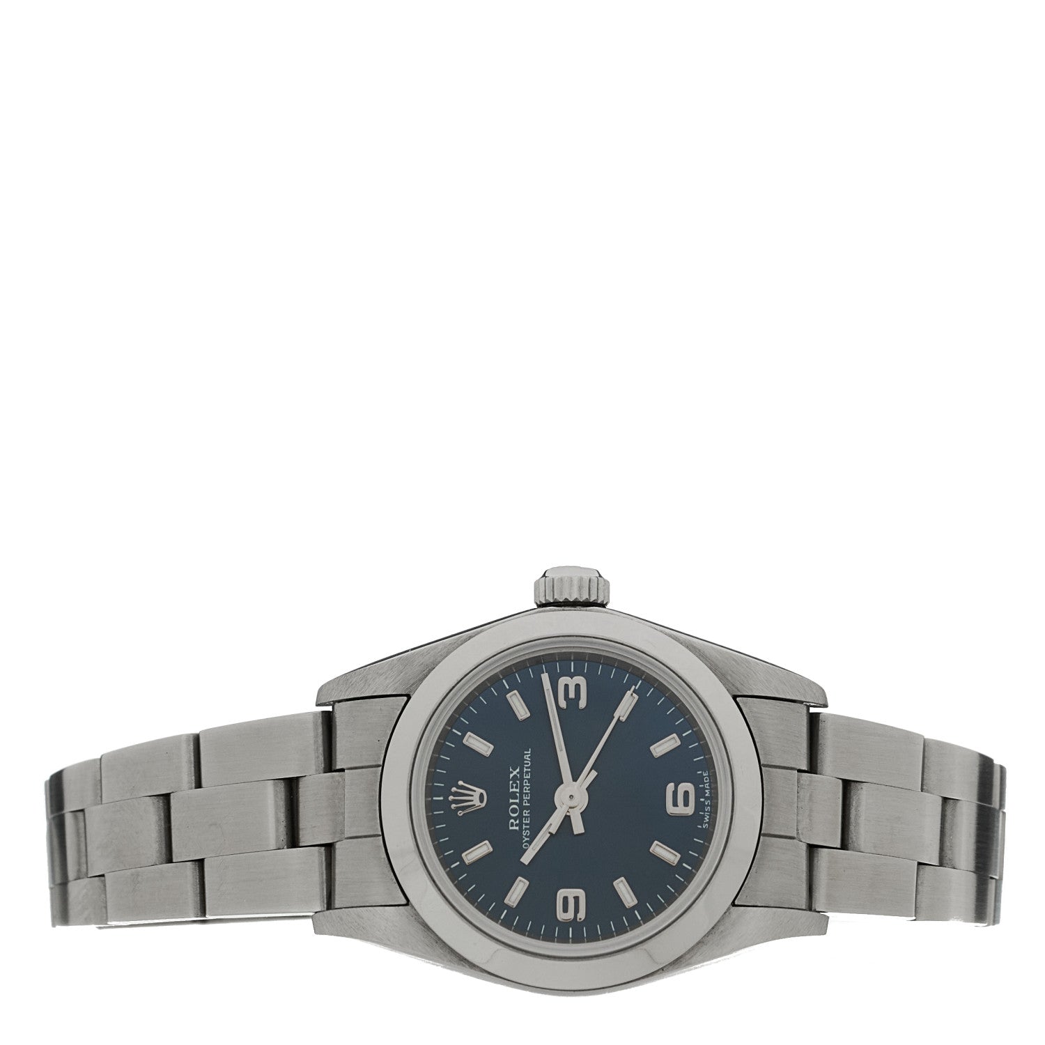 Stainless Steel 24mm Oyster Perpetual Watch Blue 76080 — view 2