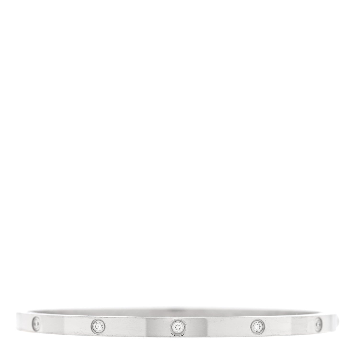18K White Gold 10 Diamond Small LOVE Bracelet 17