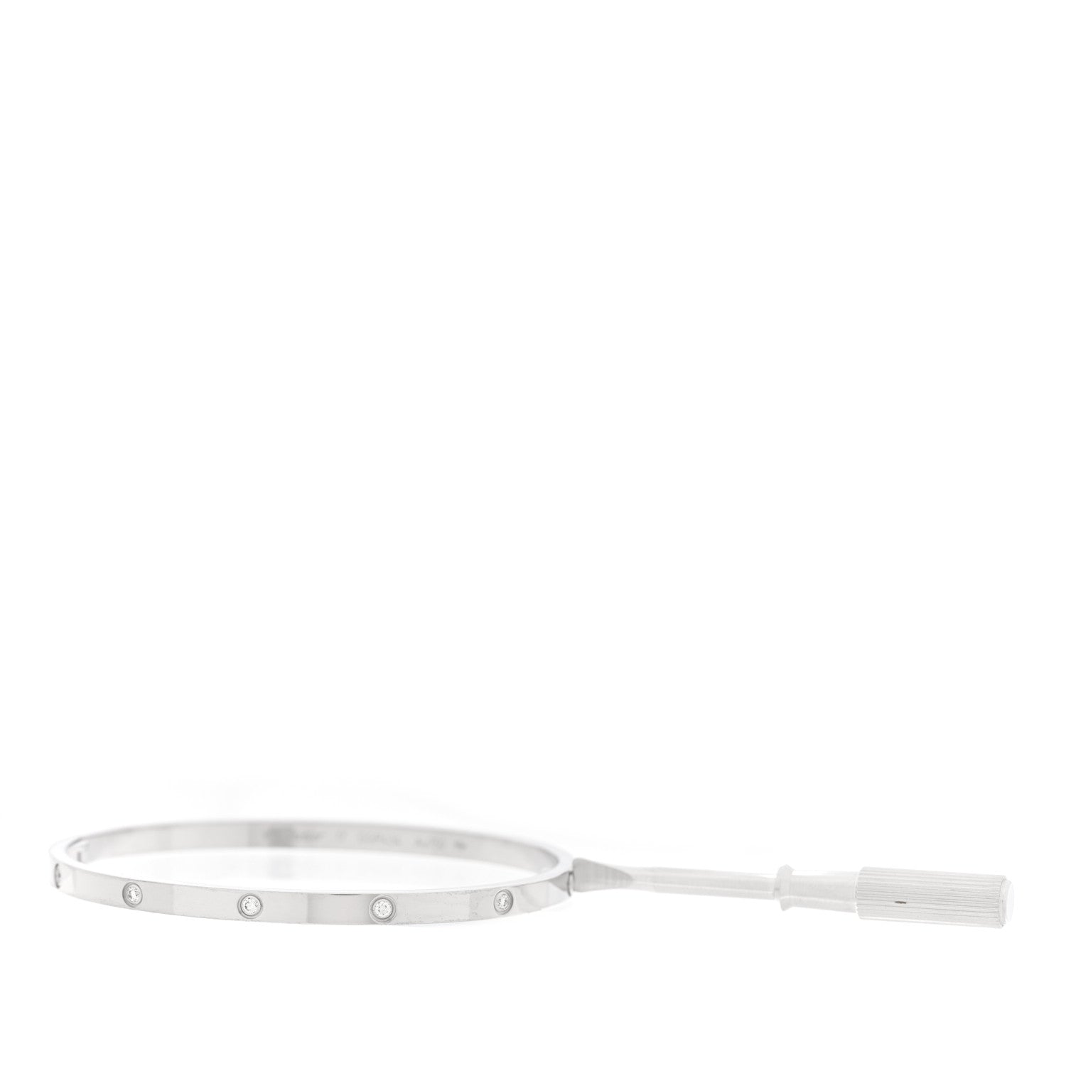 18K White Gold 10 Diamond Small LOVE Bracelet 17 — view 3