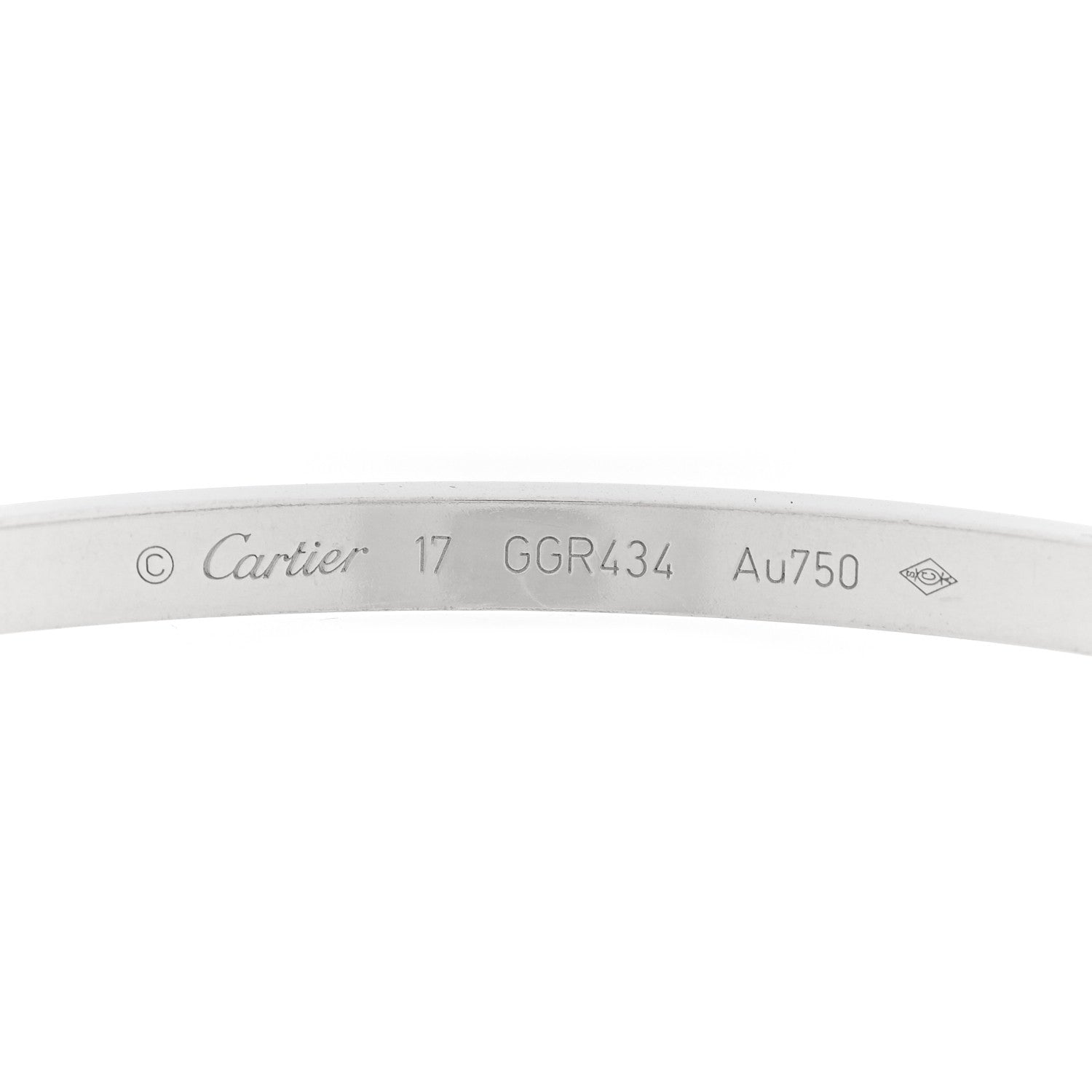 18K White Gold 10 Diamond Small LOVE Bracelet 17 — view 4