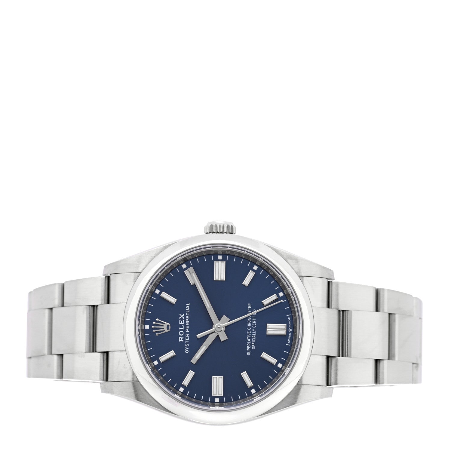 Stainless Steel 36mm Oyster Perpetual Watch Bright Blue 126000 — view 2