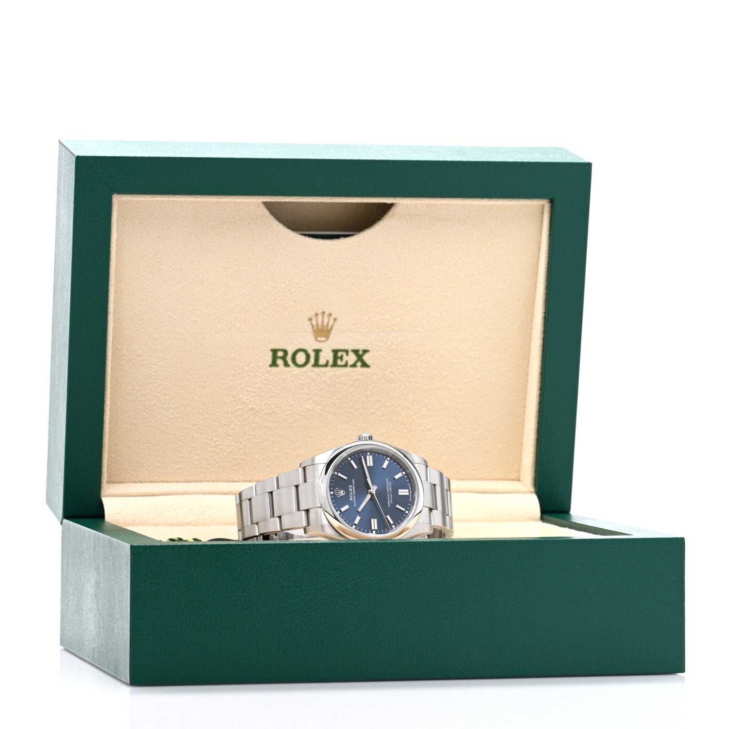 Stainless Steel 36mm Oyster Perpetual Watch Bright Blue 126000 — view 5