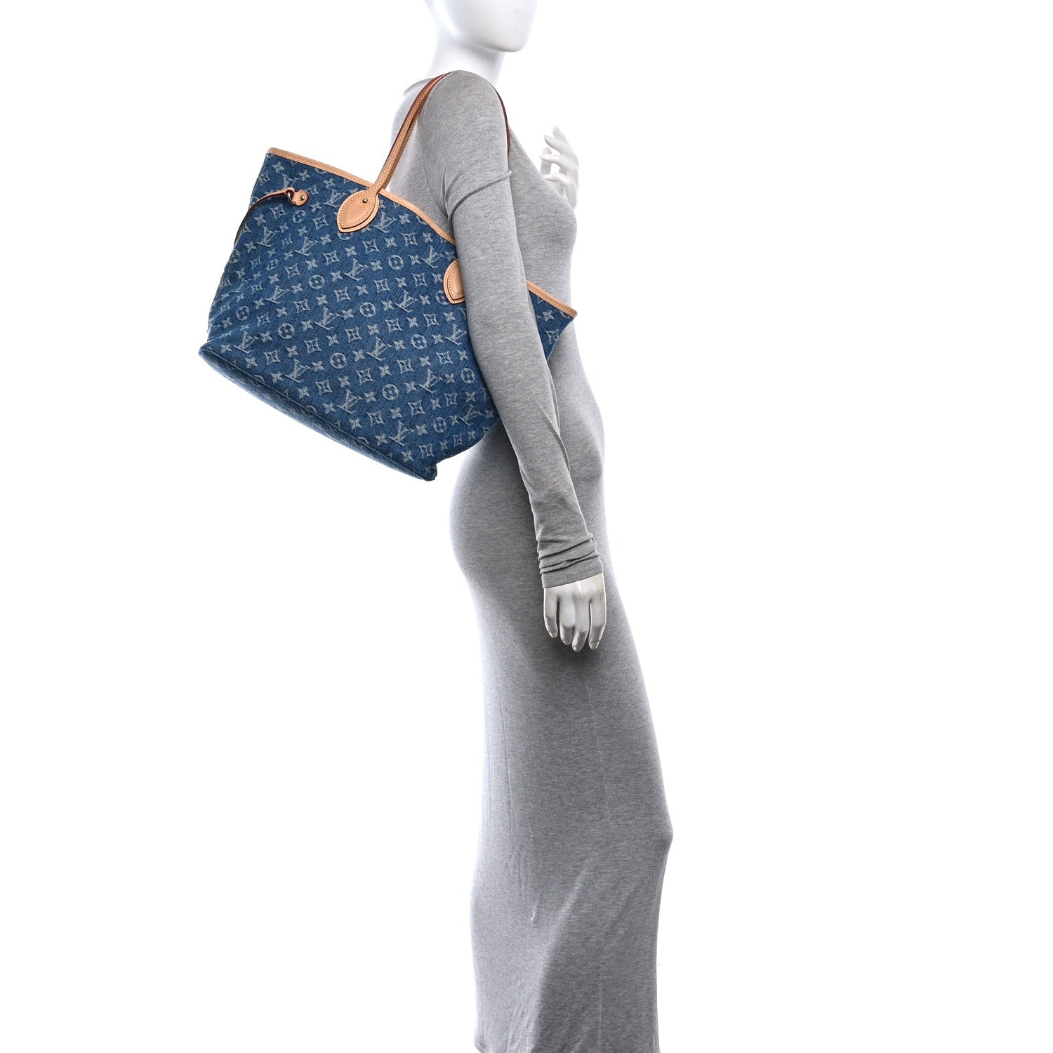 Monogram Denim Neo Neverfull MM Blue — view 2