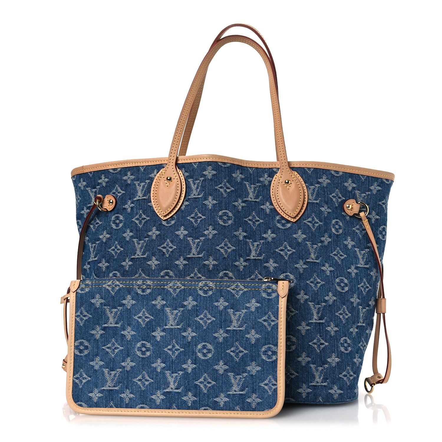 Monogram Denim Neo Neverfull MM Blue — view 3