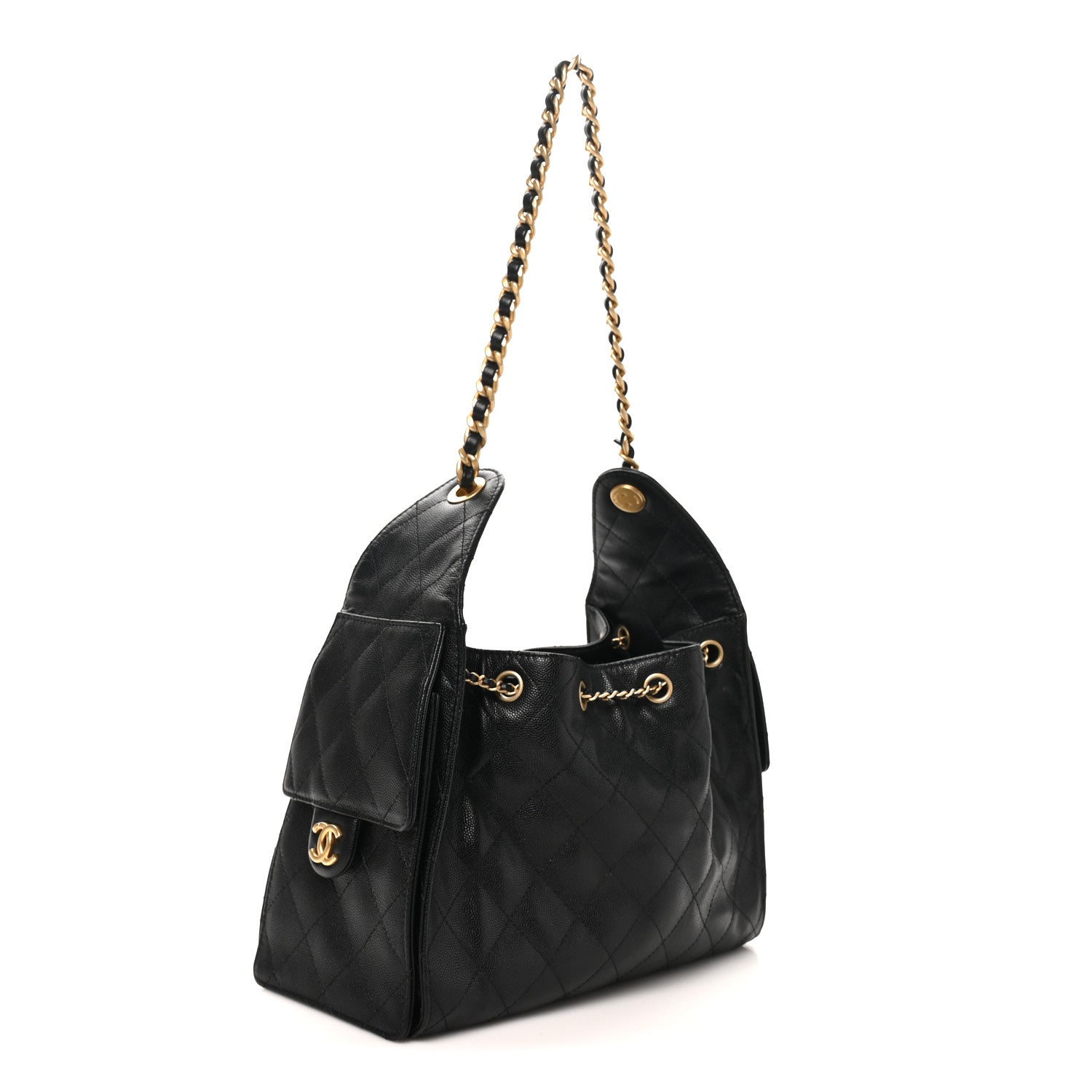 Caviar Quilted Small Chanel 25 Handbag Black — view 3