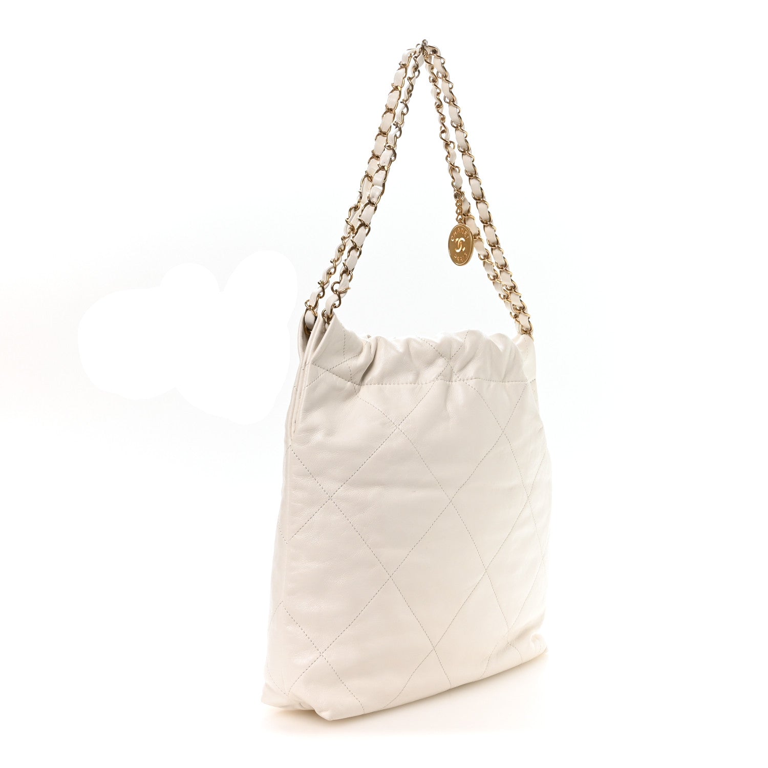 Shiny Calfskin Quilted Small Chanel 22 White — view 3