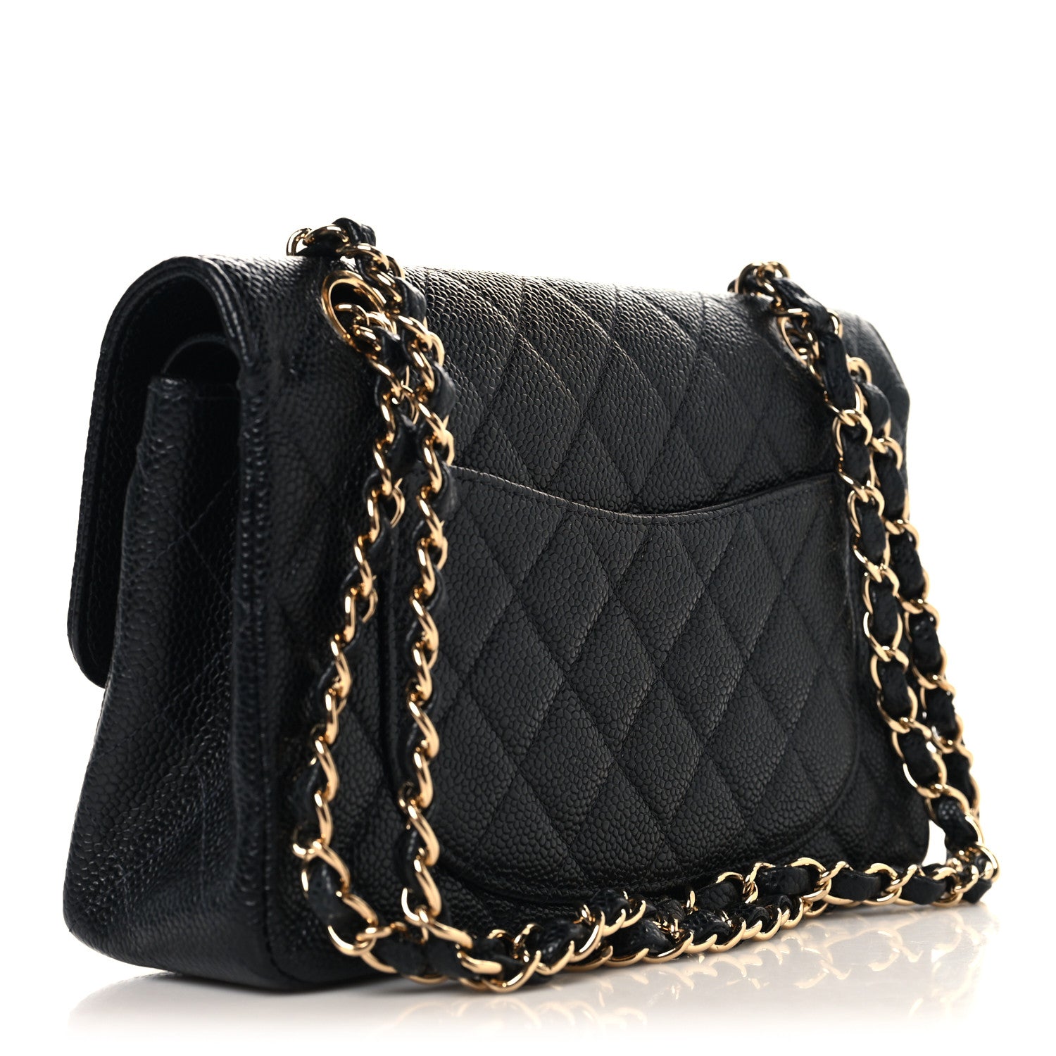 Caviar Quilted Small Double Flap Black — view 3