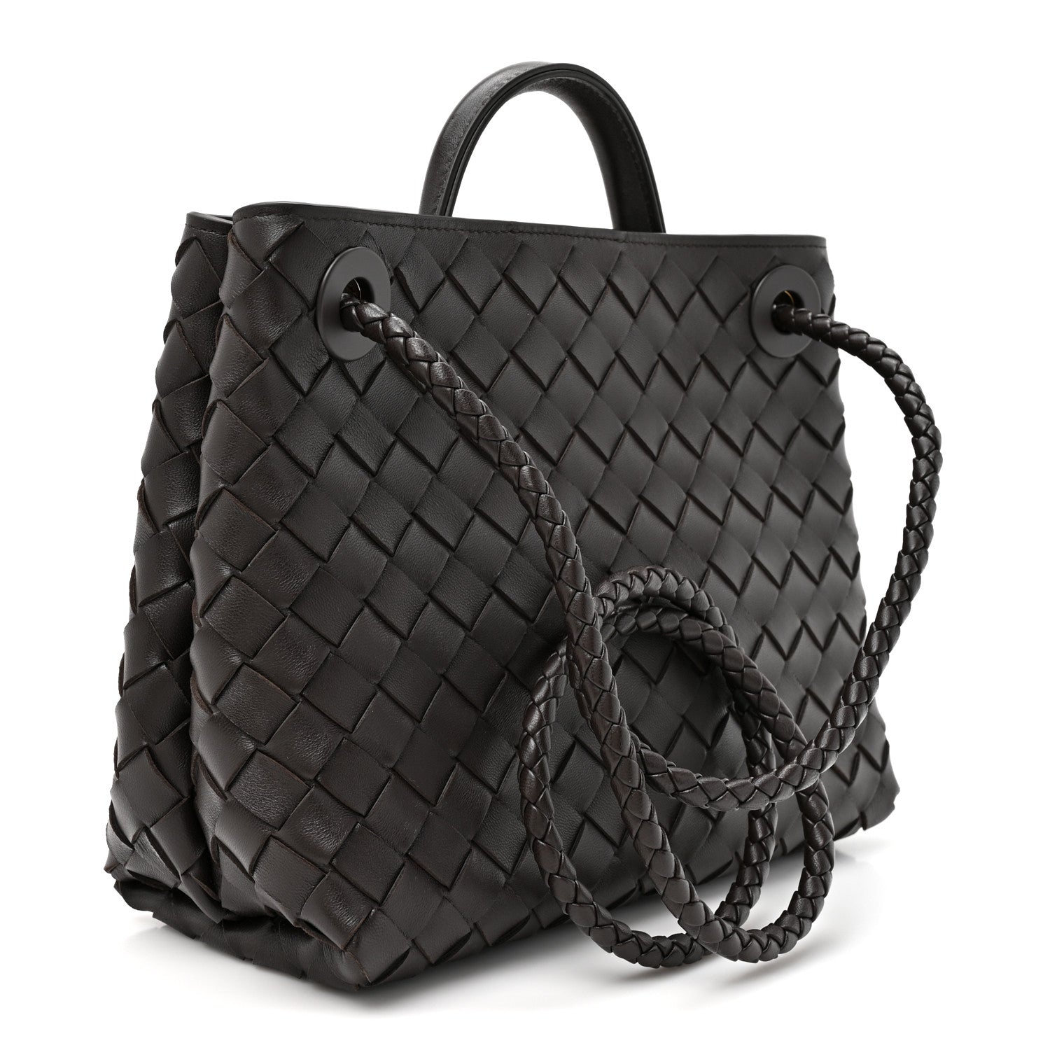 Nappa Intrecciato Small Andiamo Shoulder Bag Fondant — view 3
