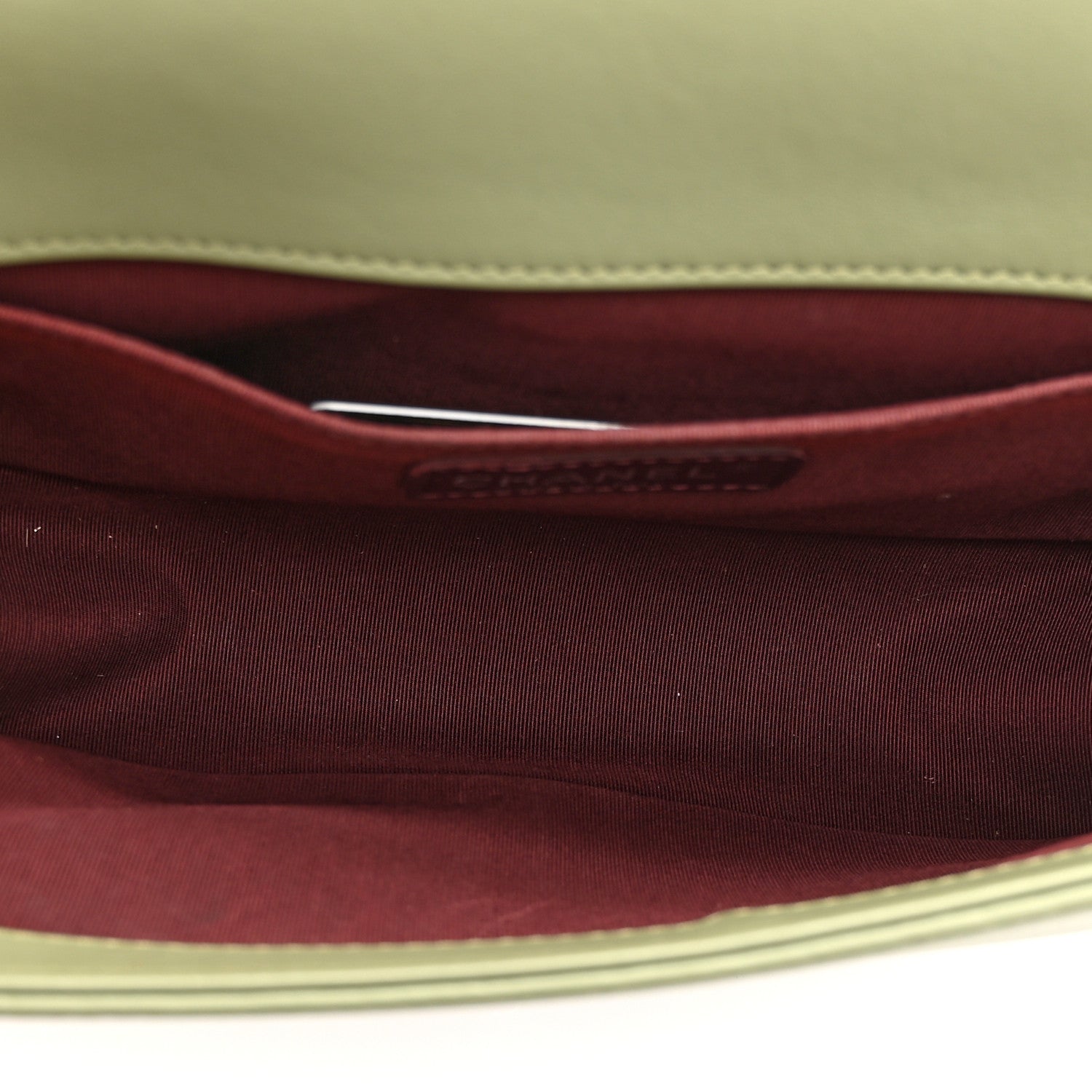 Calfskin Chevron Quilted Medium Boy Flap Green — view 5