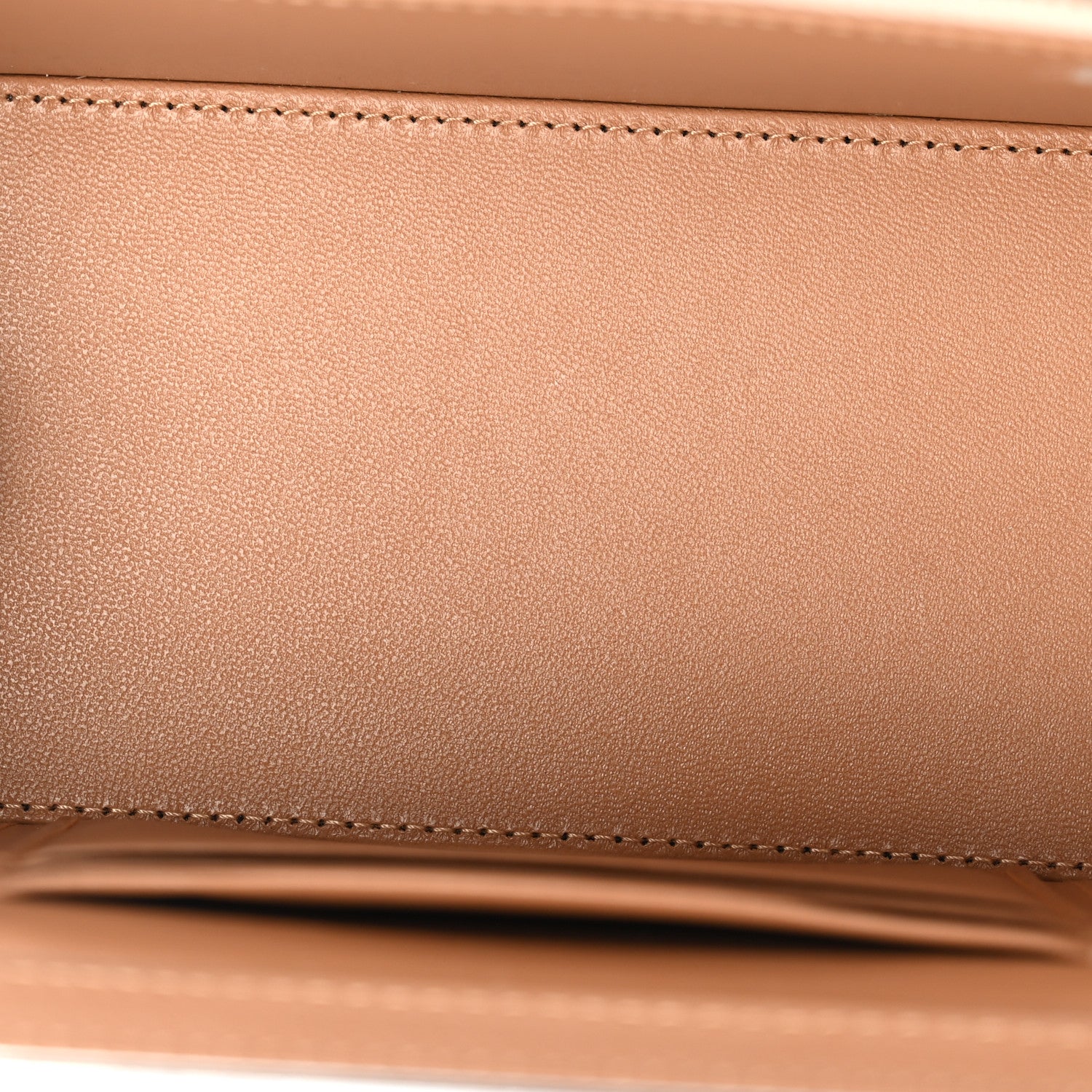 Lambskin Quilted Small Top Handle Vanity Case With Chain Ecru Dark Beige — view 5