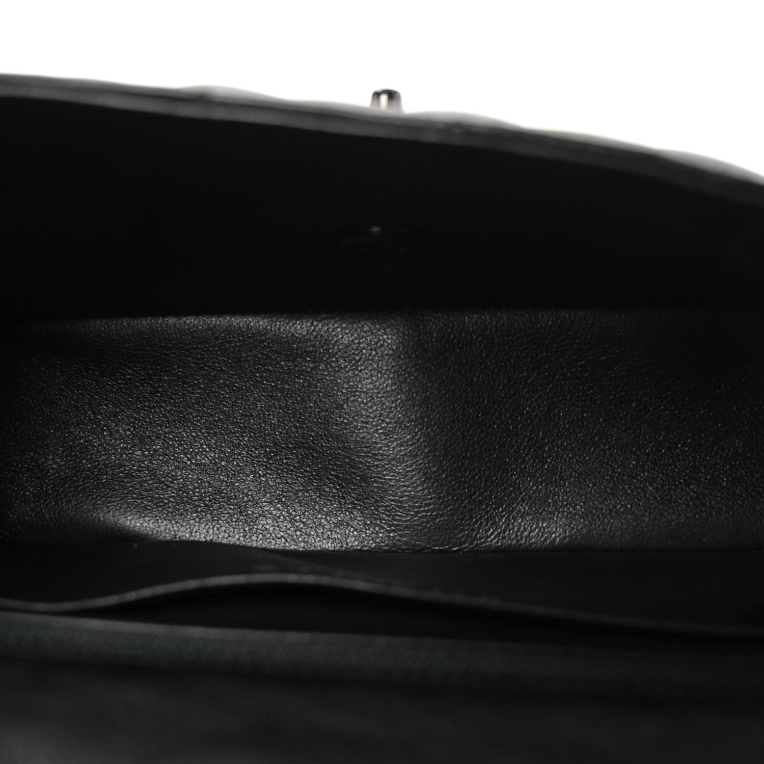Crumpled Calfskin Quilted Mini Rectangular Flap So Black — view 5