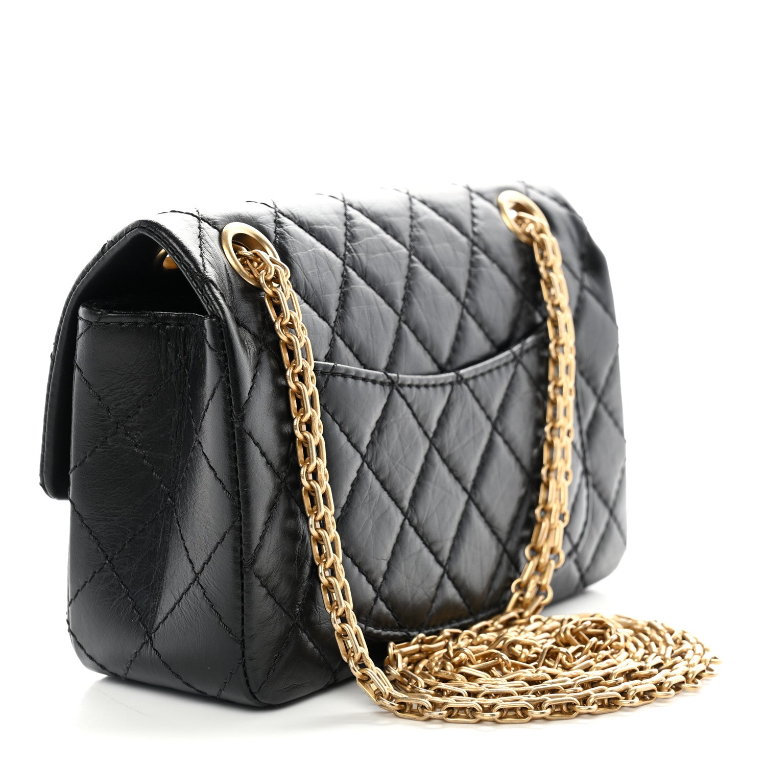 Aged Calfskin Quilted 2.55 Reissue Mini Flap Black — view 3