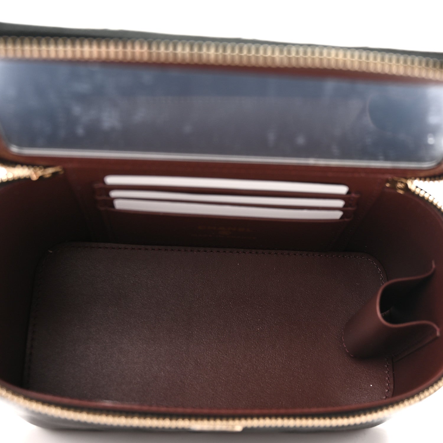 Caviar Quilted Small Vanity Case With Chain Black Black — view 5