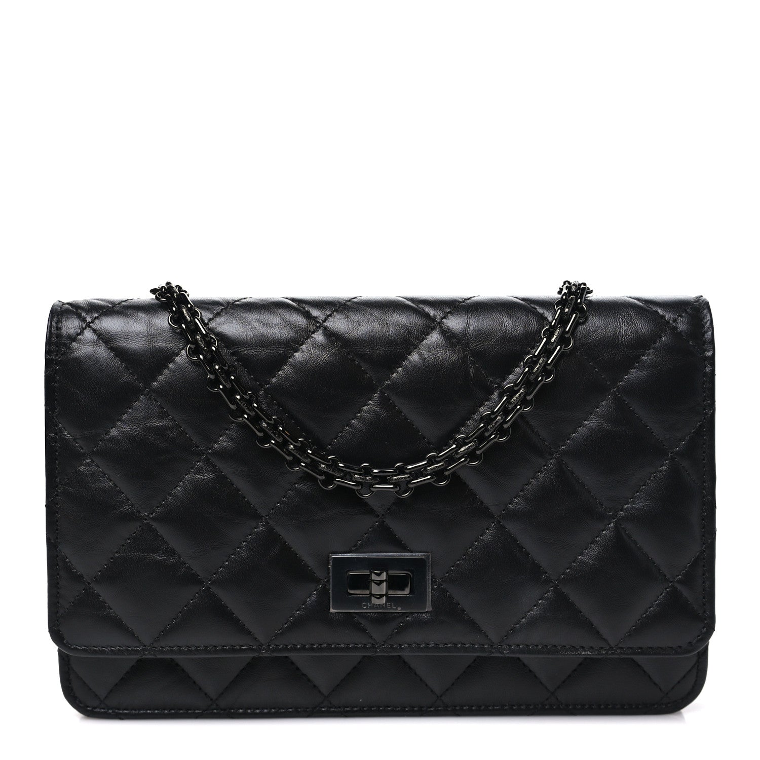 Aged Calfskin Quilted Reissue Wallet On Chain WOC So Black