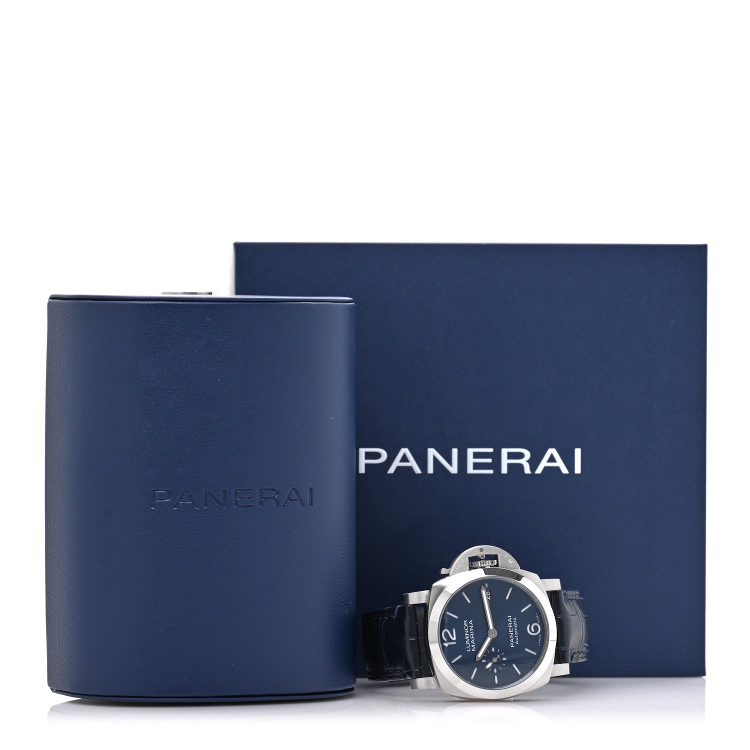 Stainless Steel Alligator 40mm Luminor Quaranta Automatic Watch Blue PAM01370 Blue — view 5