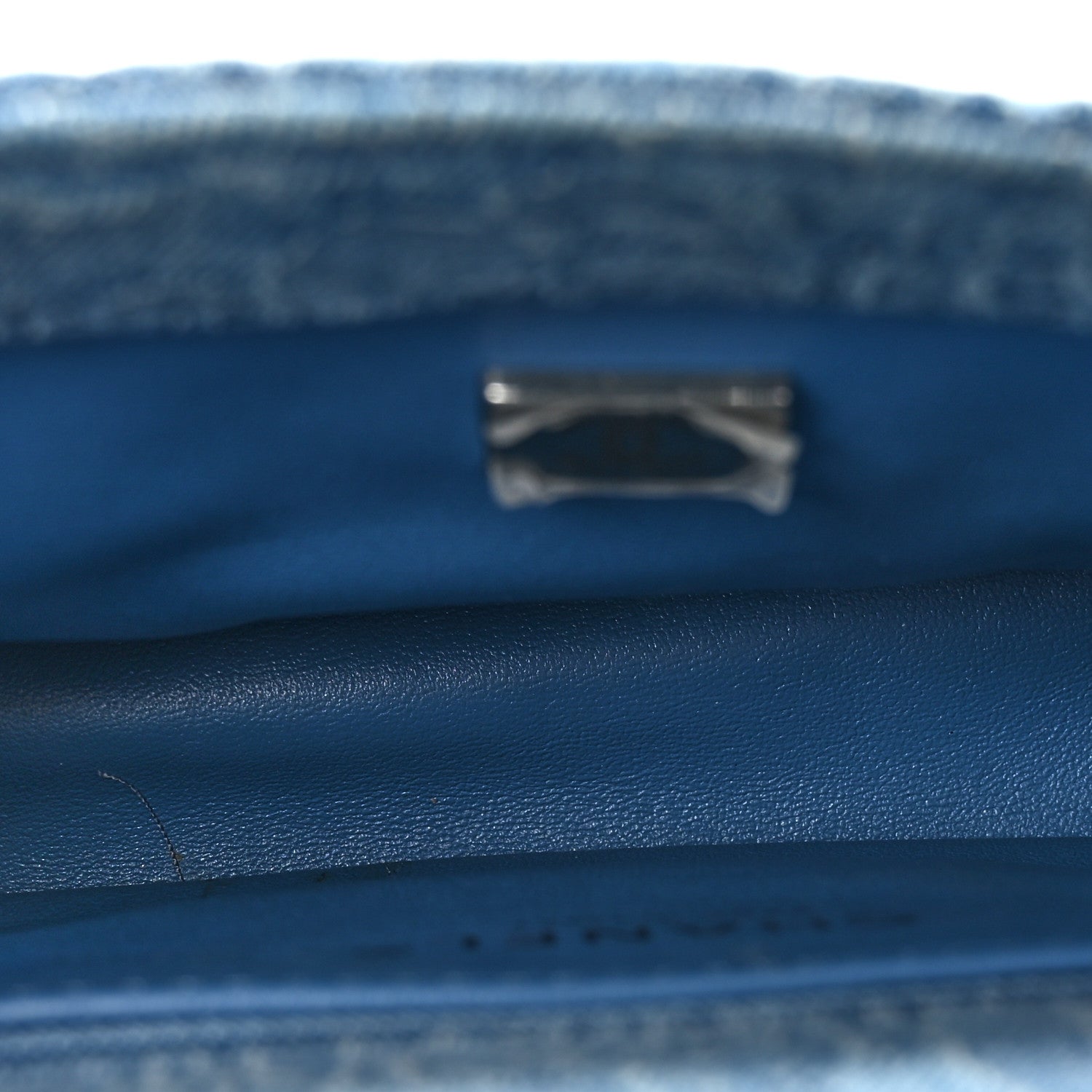 Denim Quilted Mini Camellia Sweetheart Flap Blue — view 5