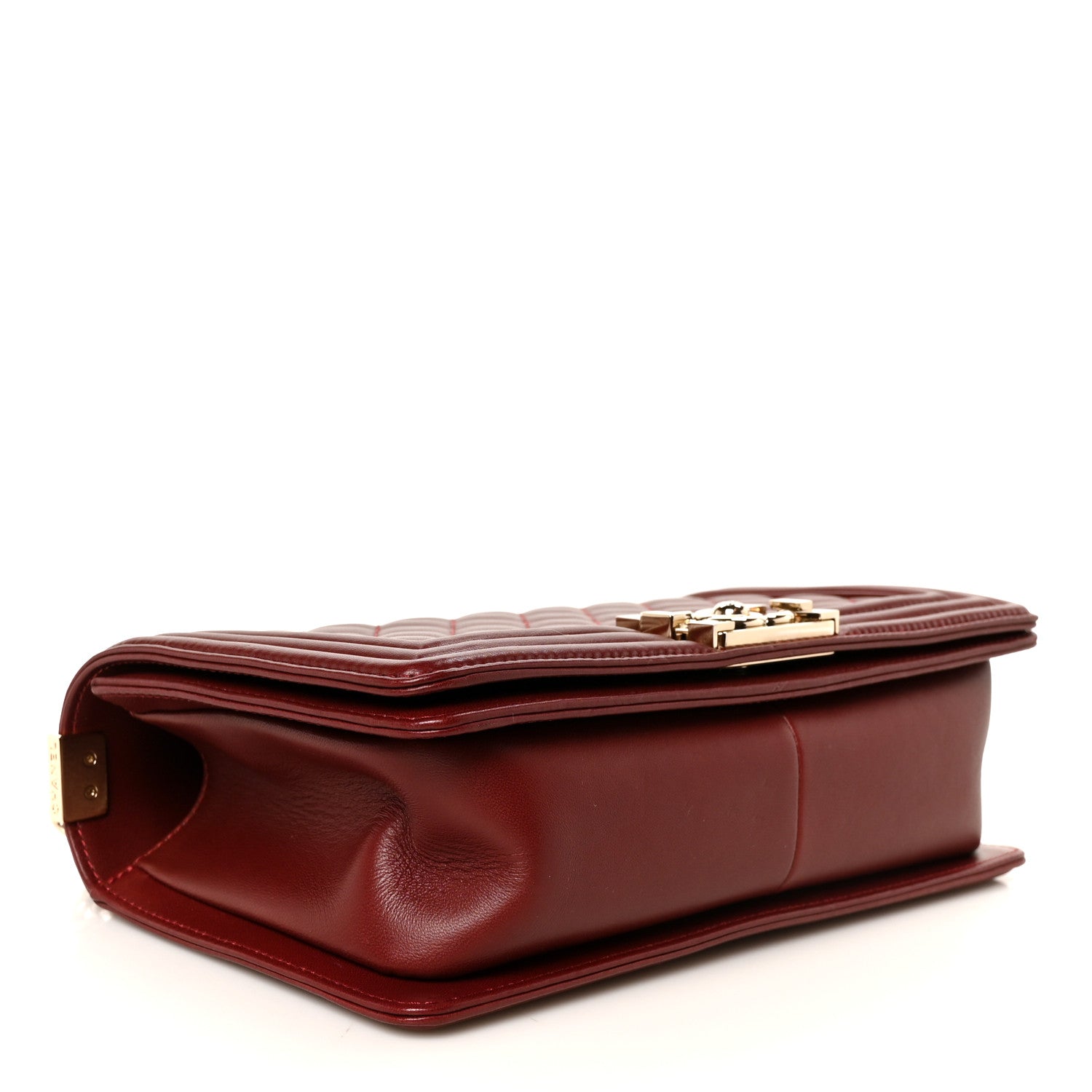 Lambskin Quilted Medium Boy Flap Burgundy — view 4