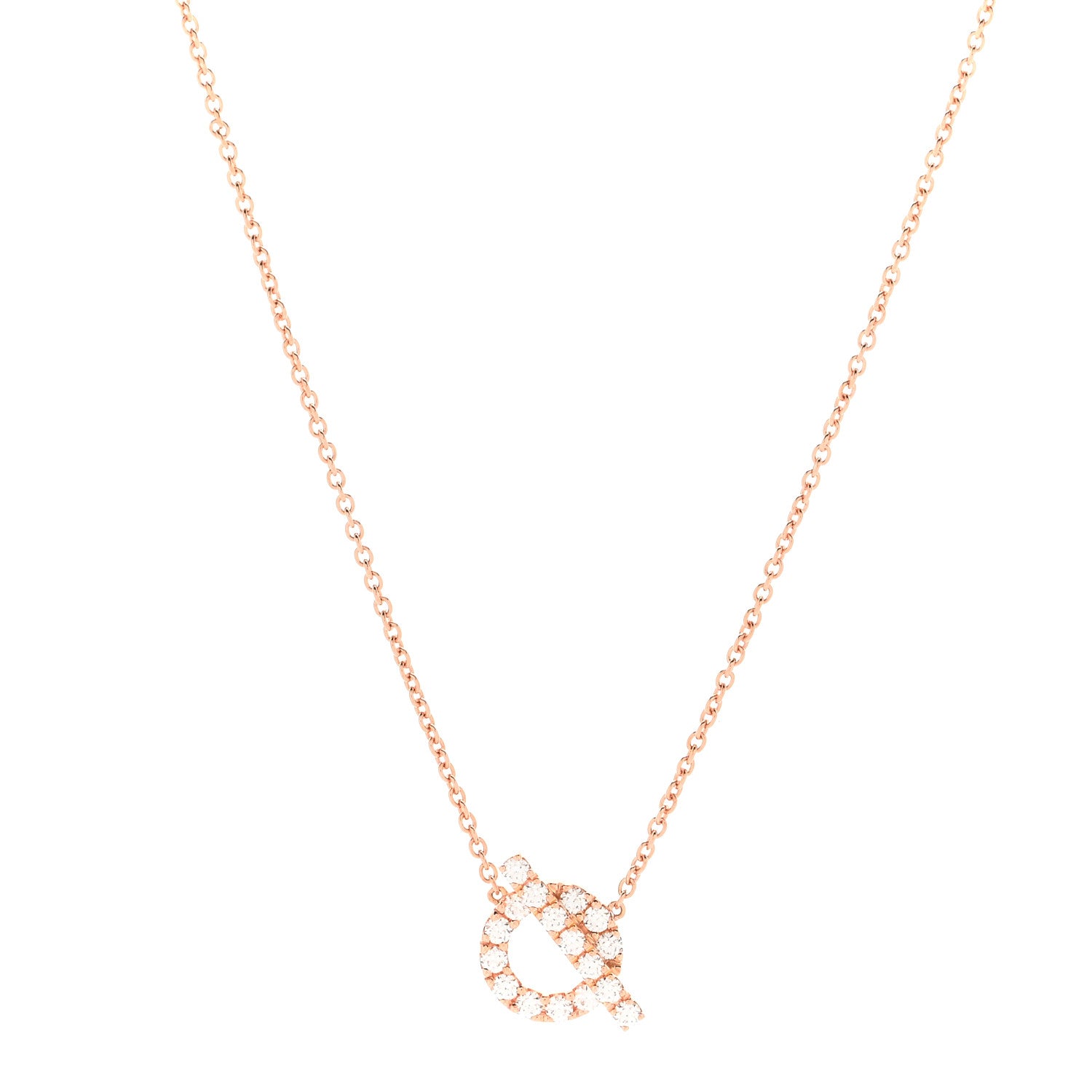 18K Rose Gold Diamond Finesse Pendant Necklace