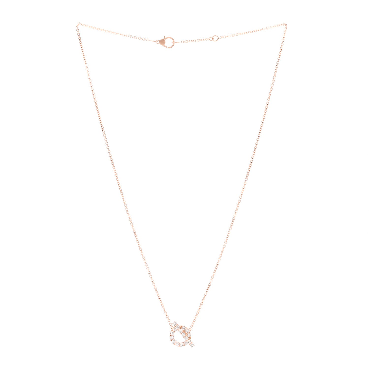 18K Rose Gold Diamond Finesse Pendant Necklace — view 3