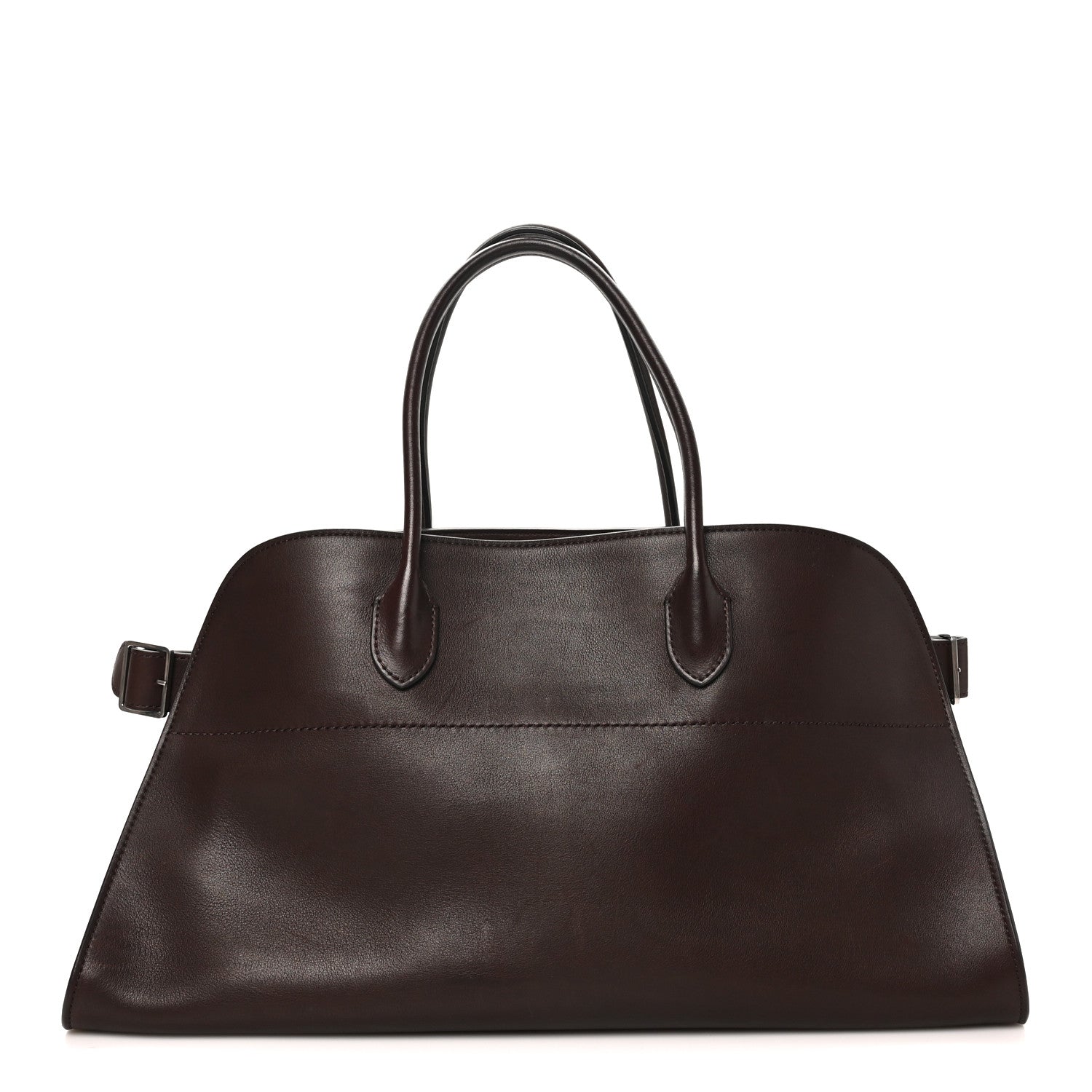 Polished Saddle Calfskin EW Margaux Chestnut