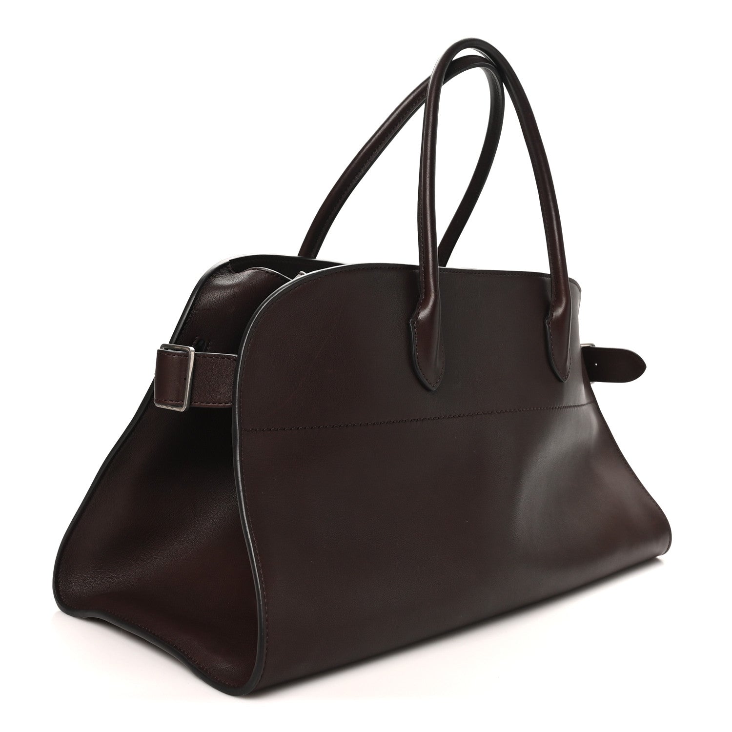 Polished Saddle Calfskin EW Margaux Chestnut — view 2