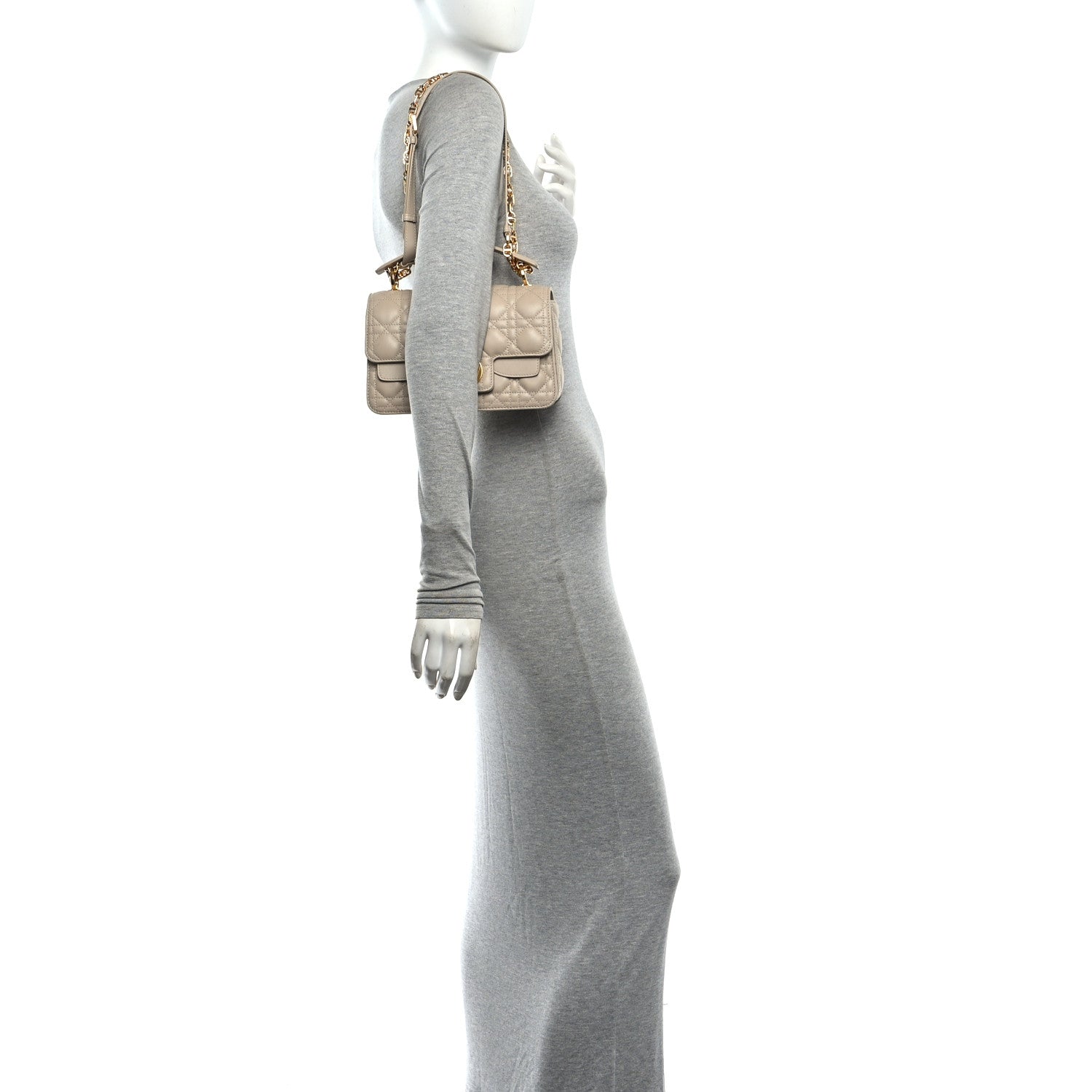 Lambskin Cannage Small Jolie Top Handle Bag Powder Beige Latte — view 2