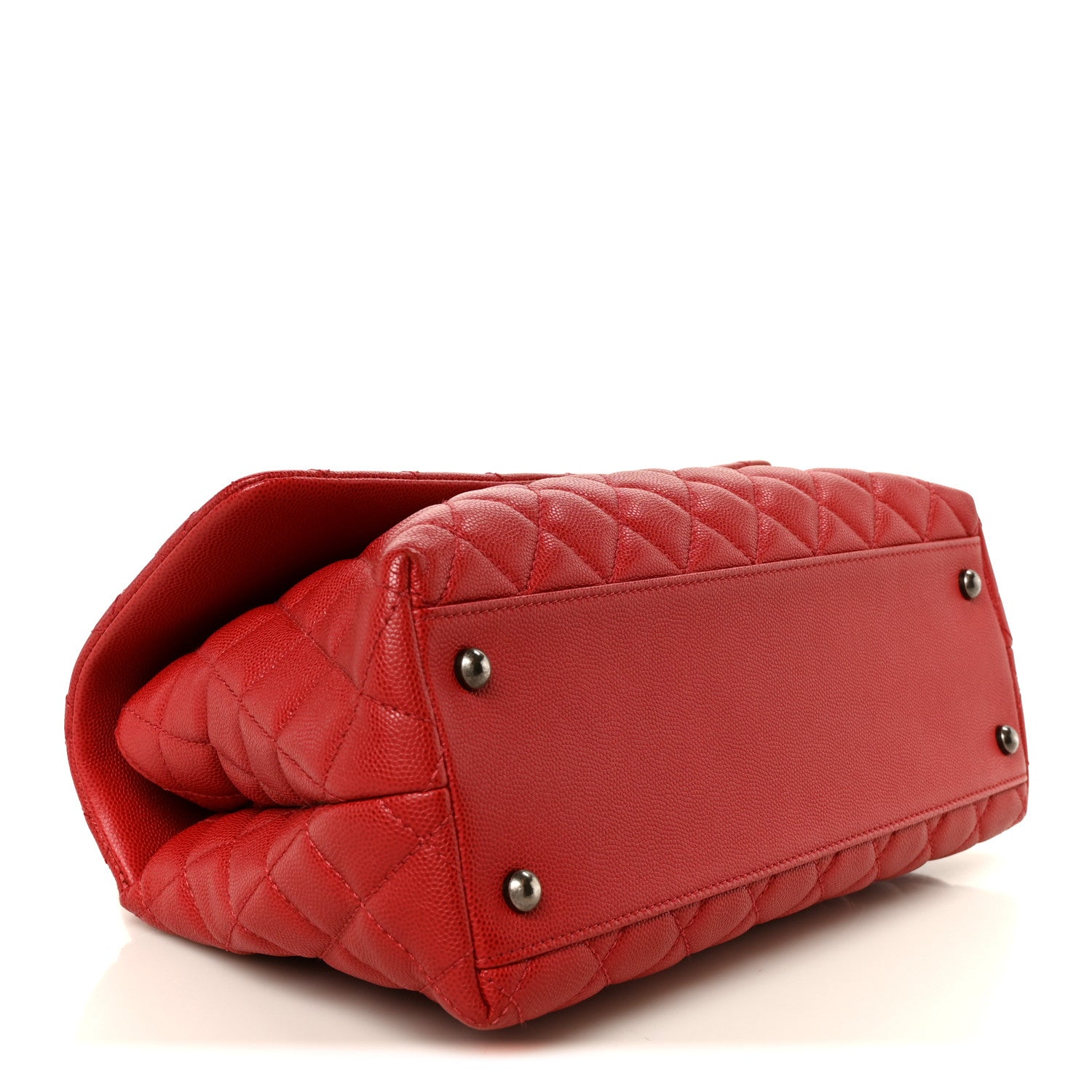 Caviar Quilted Small Coco Handle Flap Red — view 4