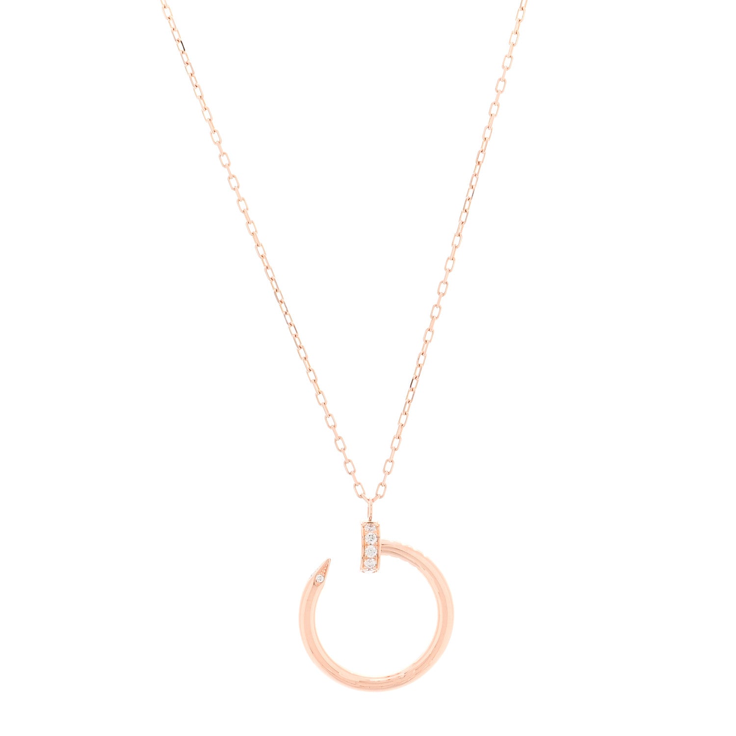 18K Pink Gold Diamond Juste Un Clou Pendant Necklace