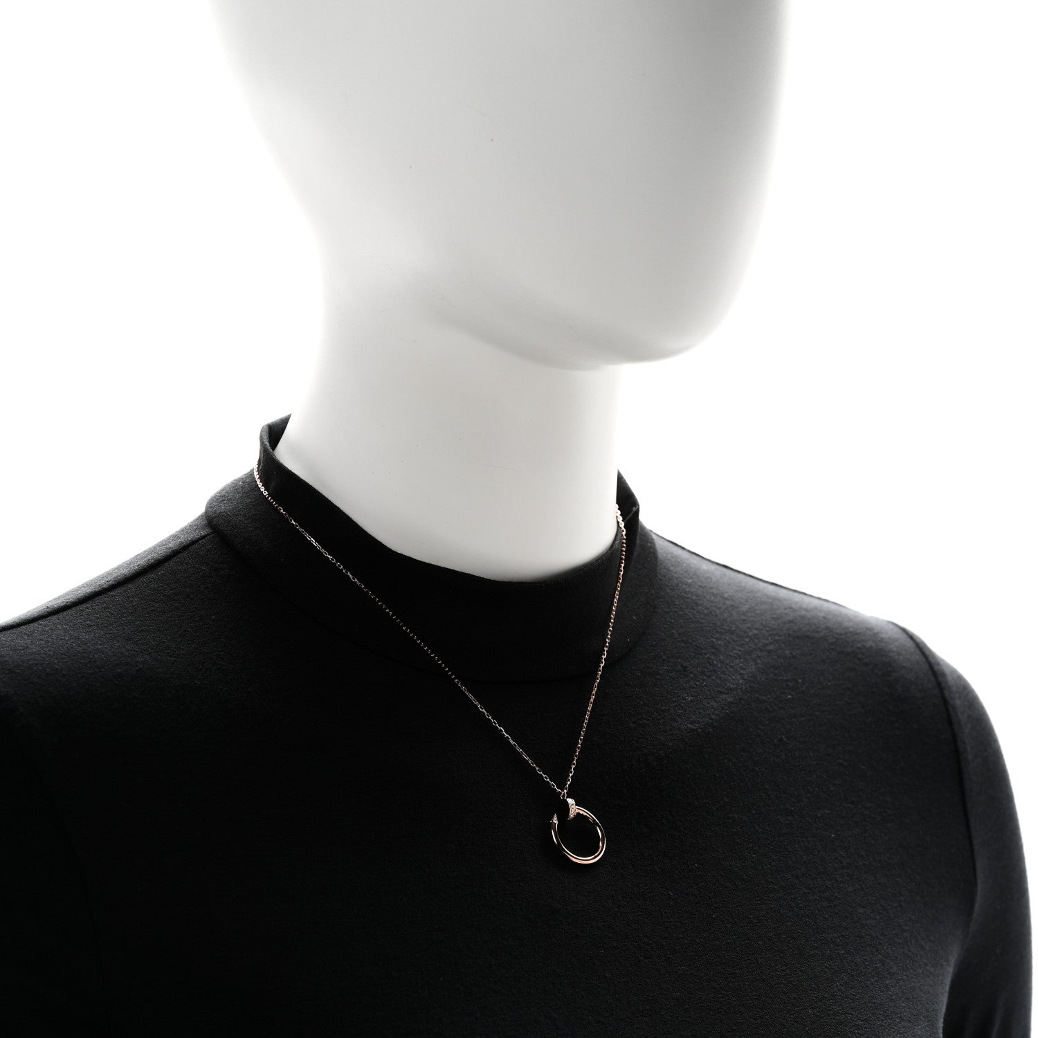 18K Pink Gold Diamond Juste Un Clou Pendant Necklace — view 2