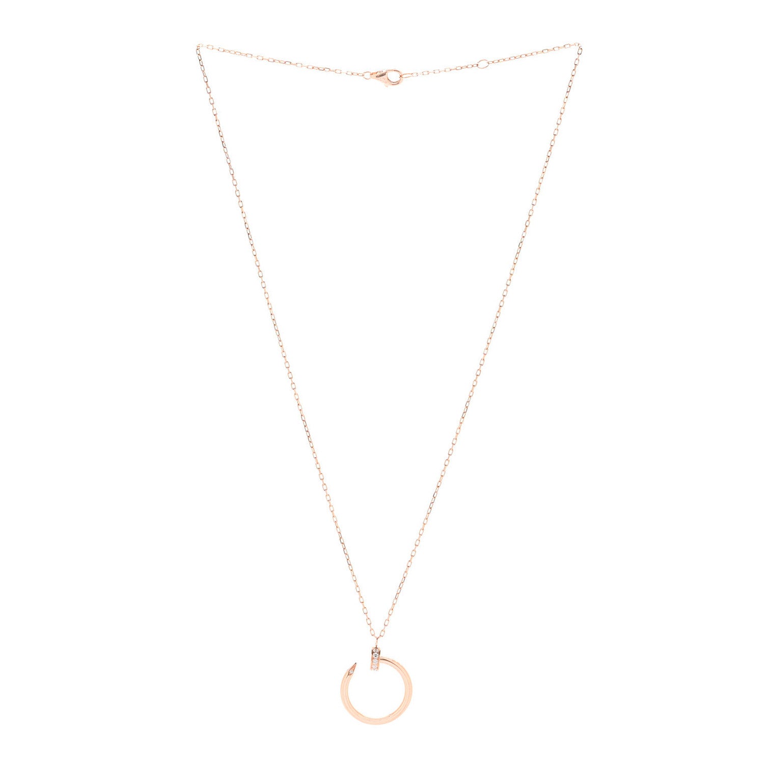 18K Pink Gold Diamond Juste Un Clou Pendant Necklace — view 3