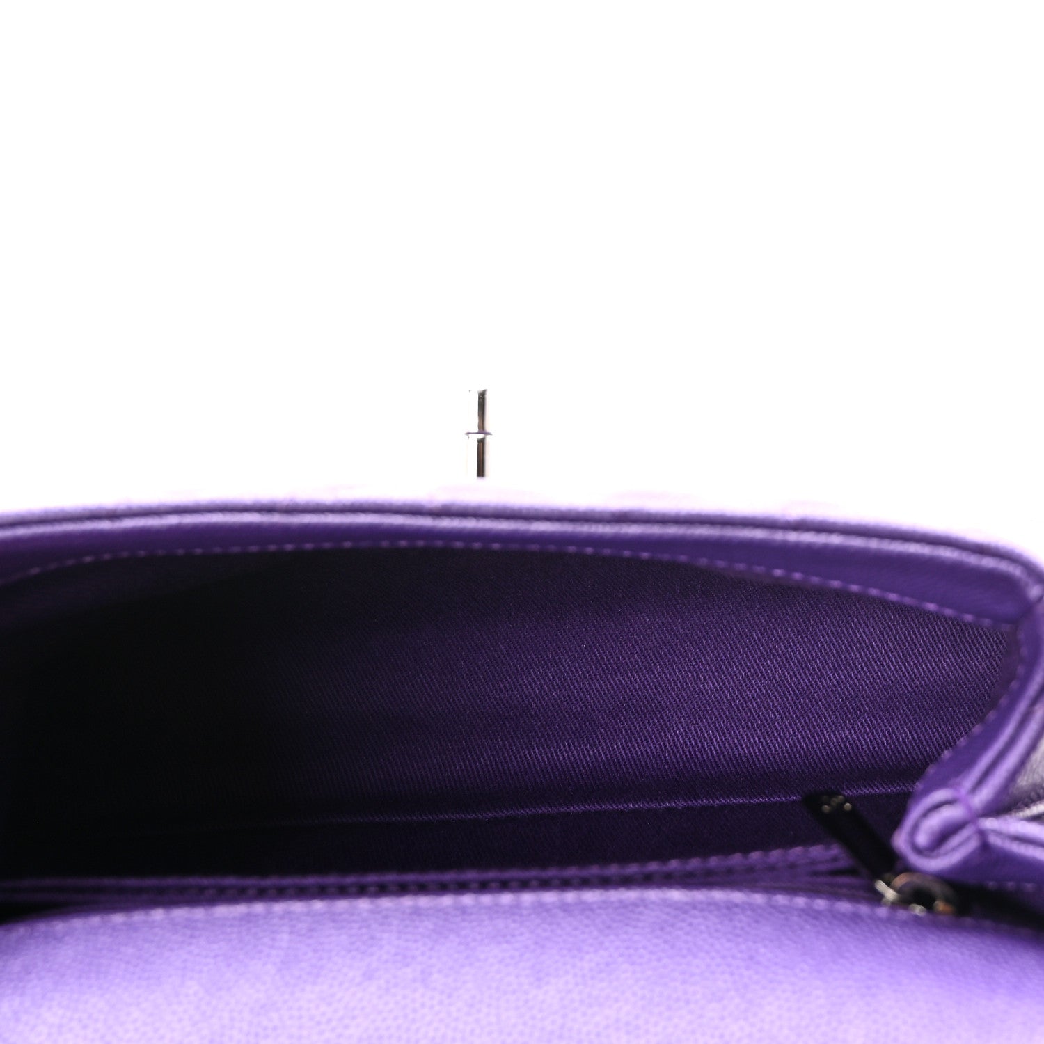Caviar Chevron Quilted Mini Coco Handle Flap Purple — view 5