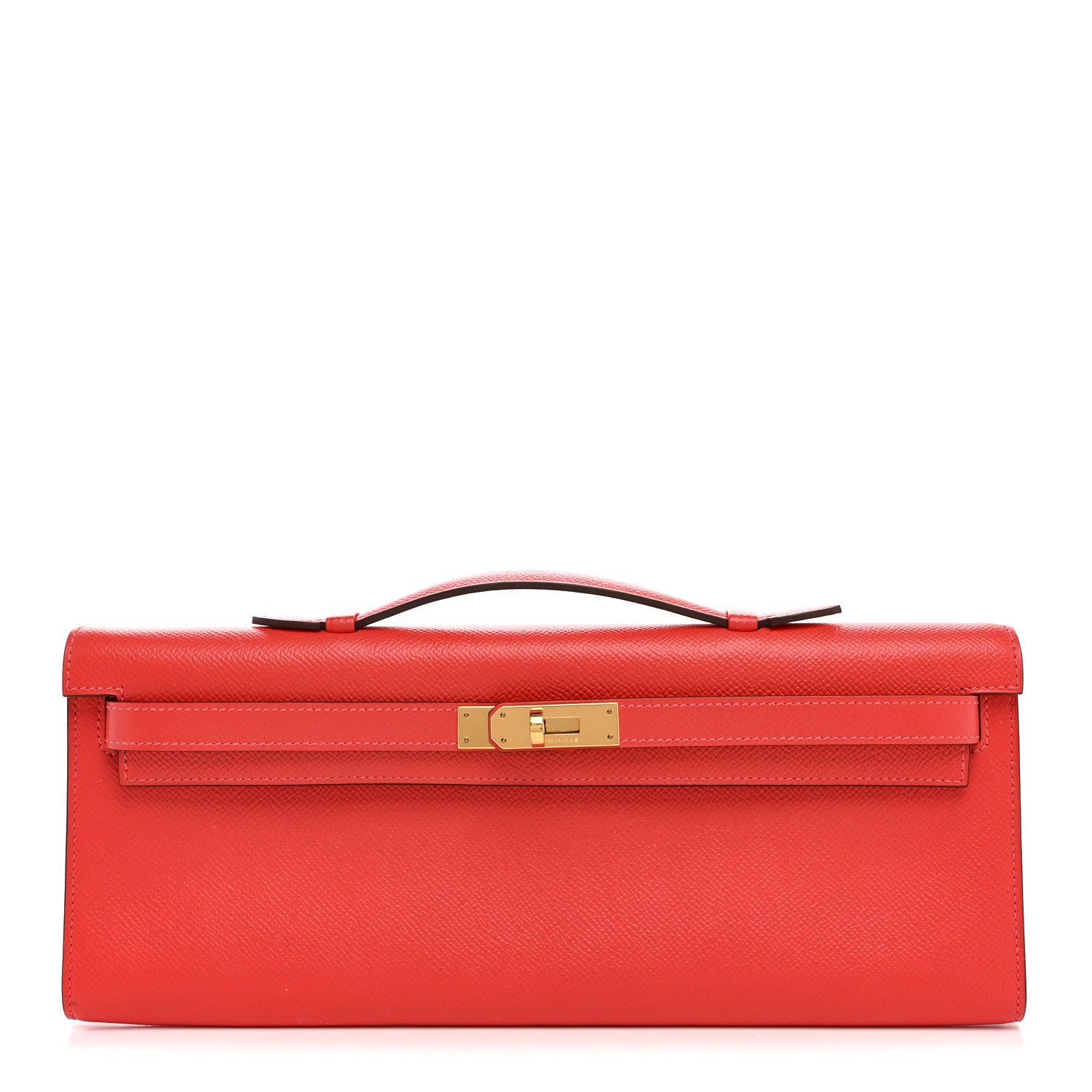 Epsom Kelly Cut Clutch Pochette Rose Jaipur