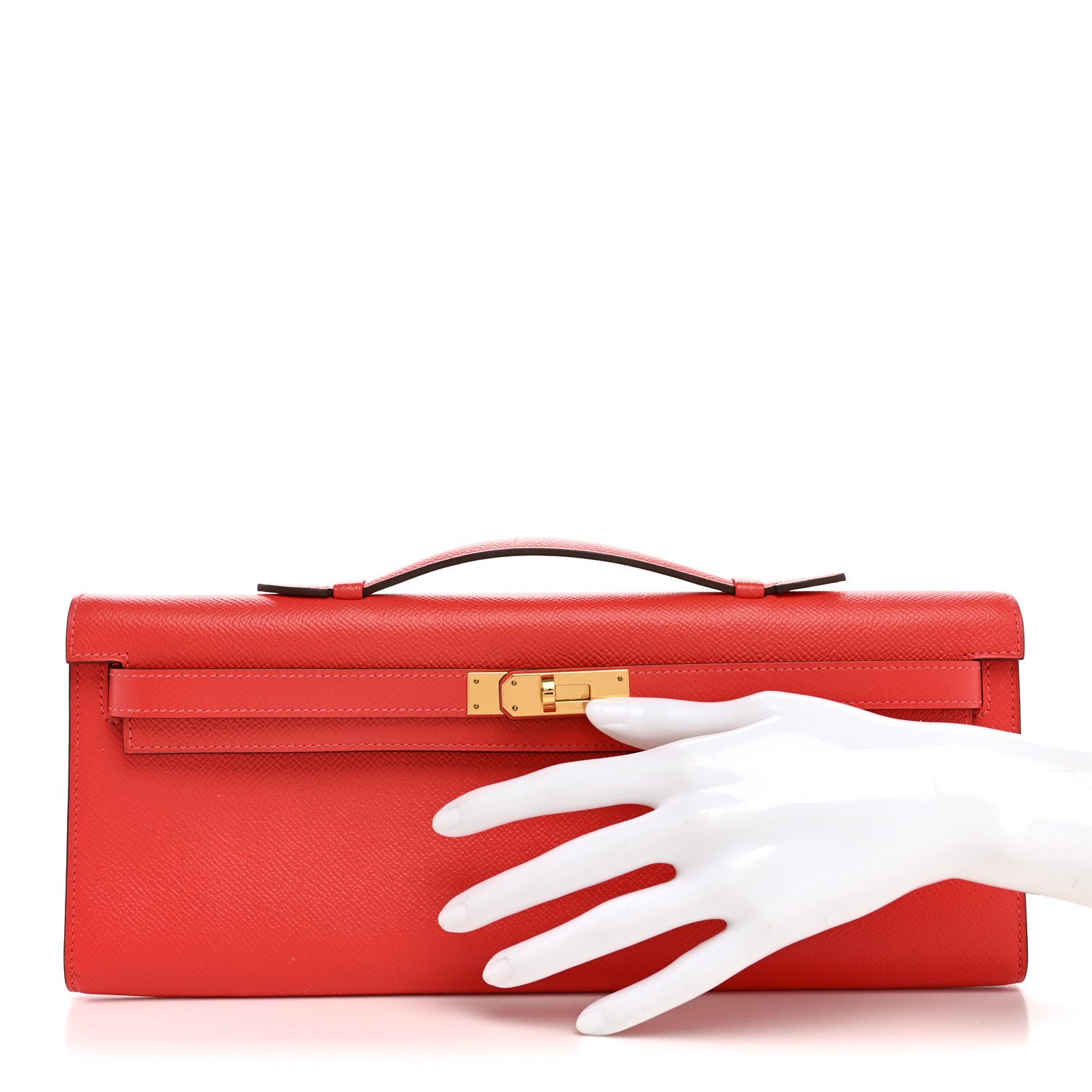 Epsom Kelly Cut Clutch Pochette Rose Jaipur — view 2