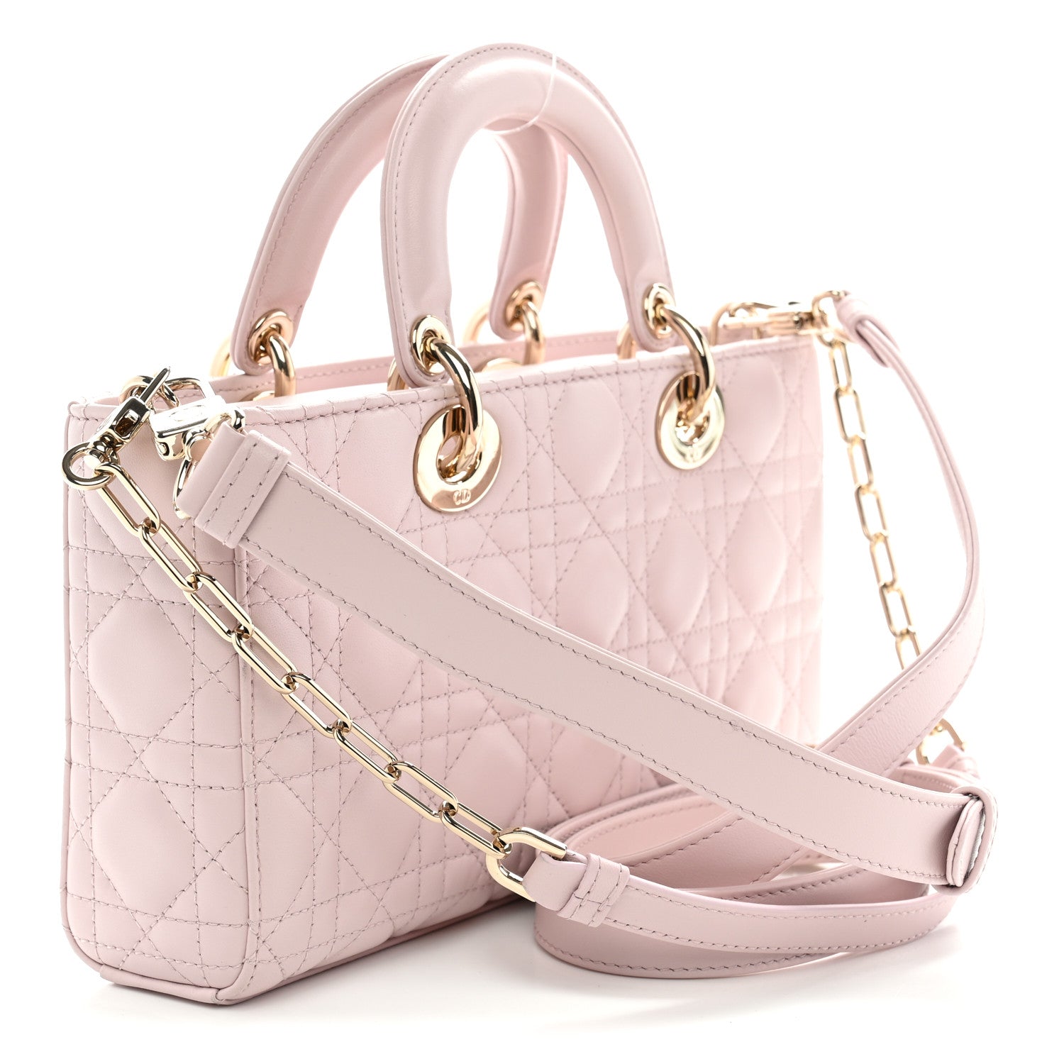 Lambskin Cannage Medium Lady D-Joy Light Pink — view 3