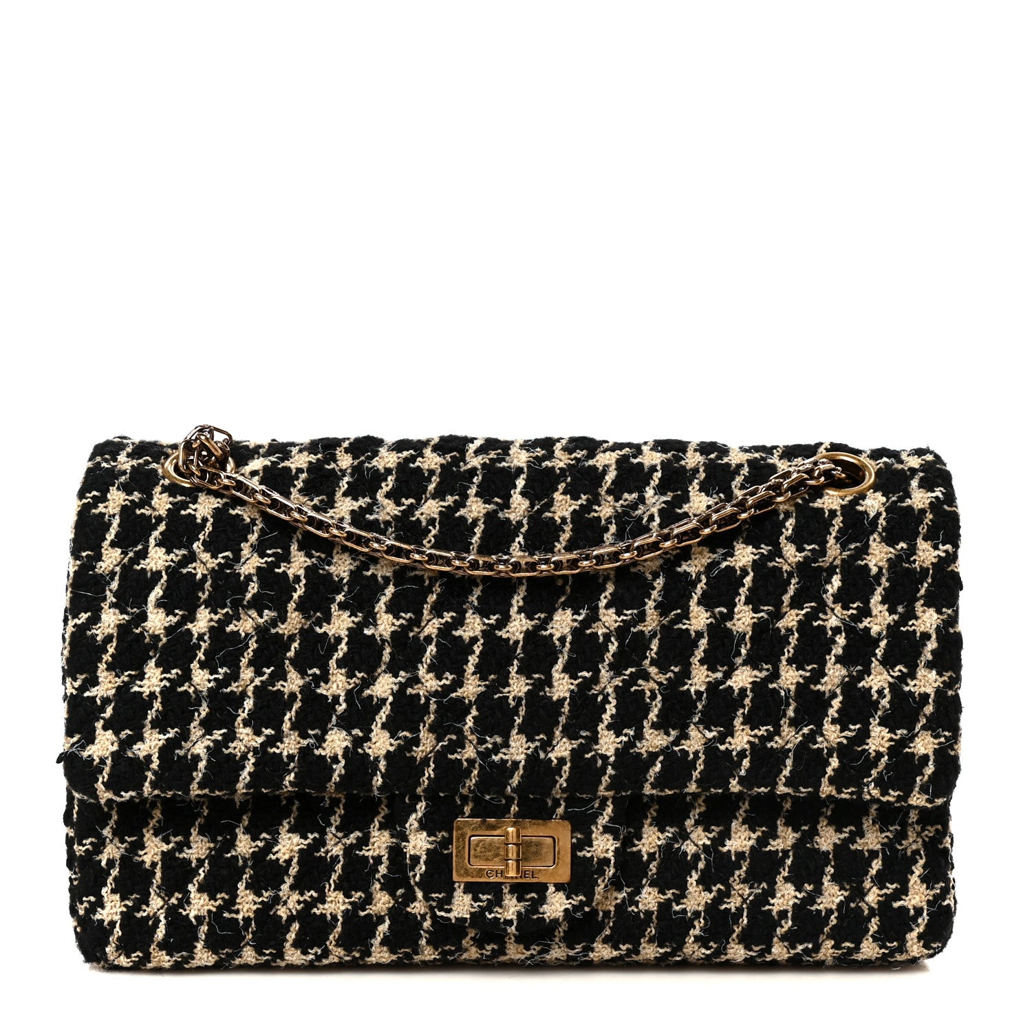 Fantasy Tweed 2.55 Reissue 225 Flap Black White