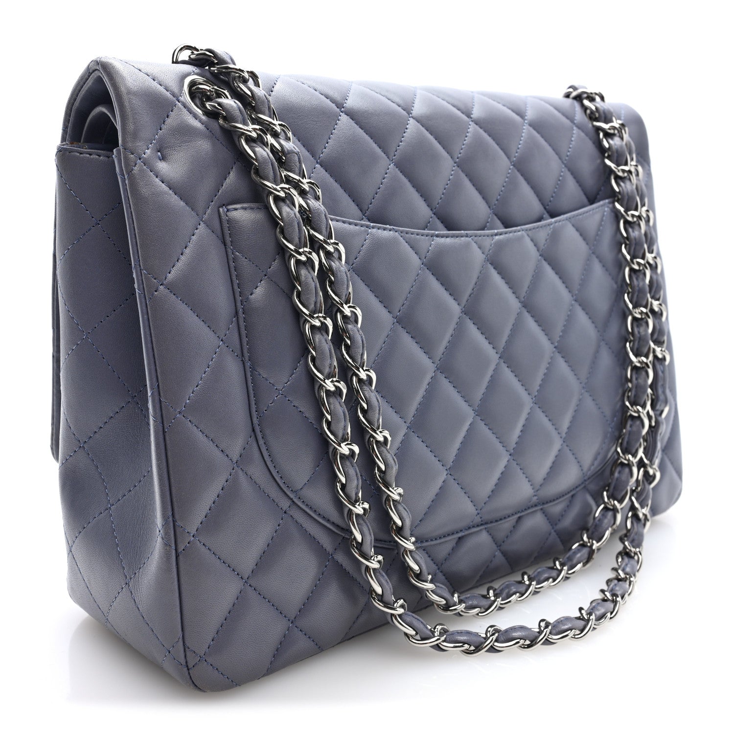 Lambskin Quilted Maxi Double Flap Purple — view 2
