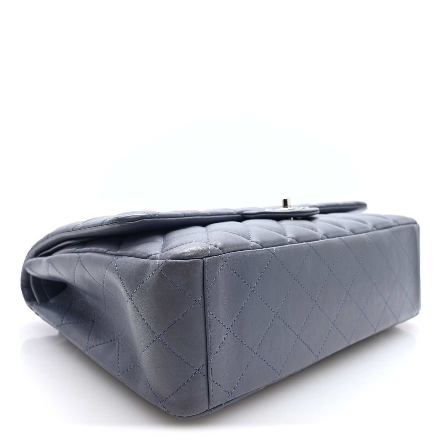 Lambskin Quilted Maxi Double Flap Purple — view 3