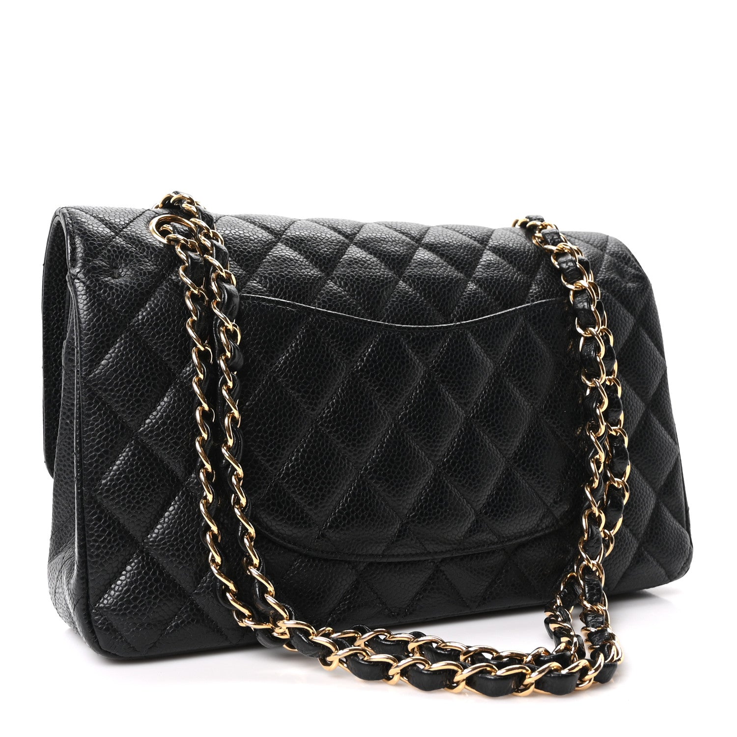 Caviar Quilted Medium Double Flap Black — view 2