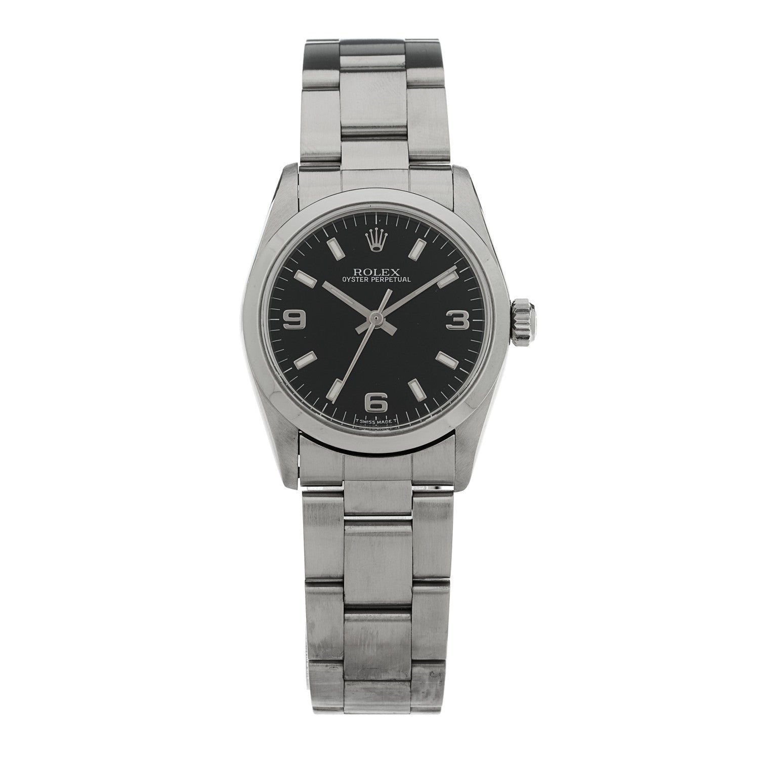 Stainless Steel 31mm Oyster Perpetual Watch Black 77080