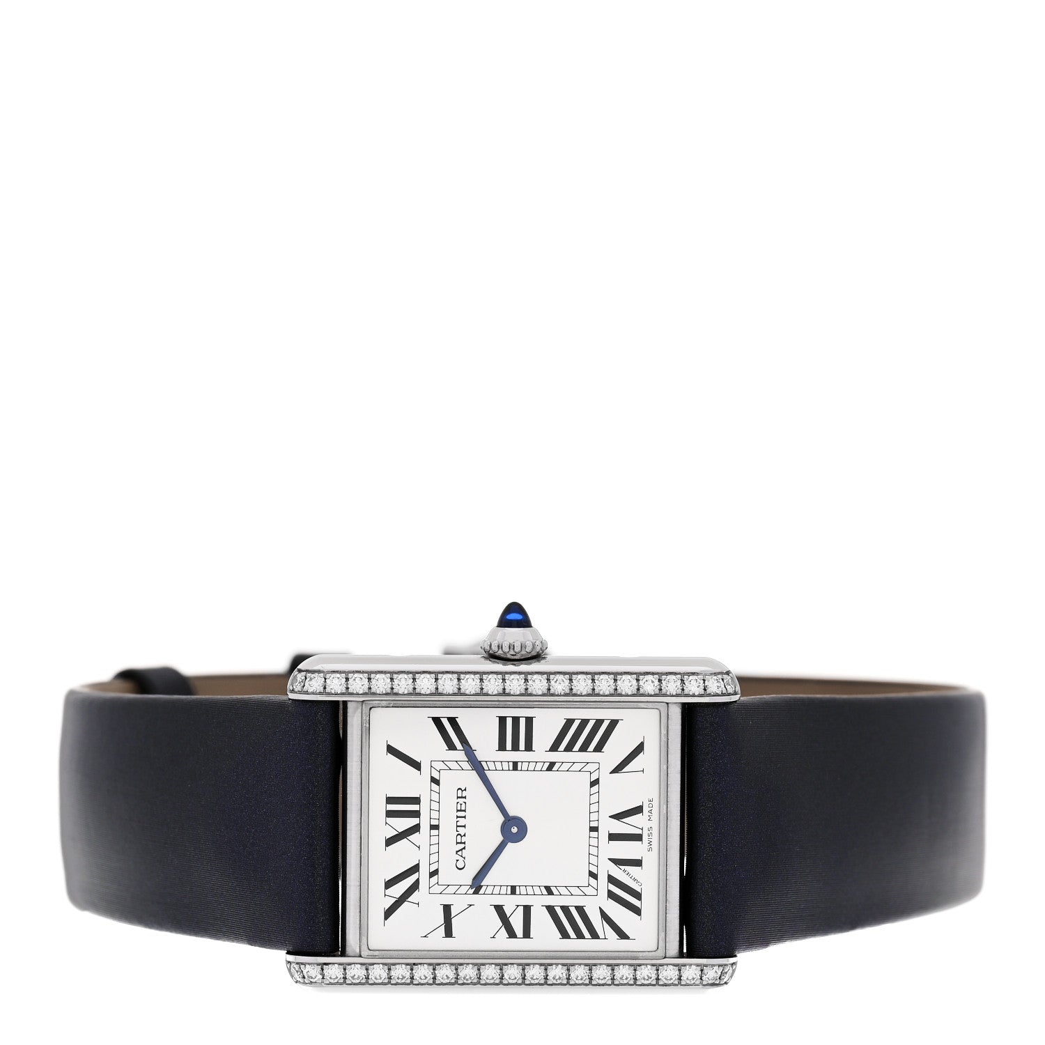Stainless Steel Satin Diamond 25mm Must de Cartier Tank Quartz Watch — view 2