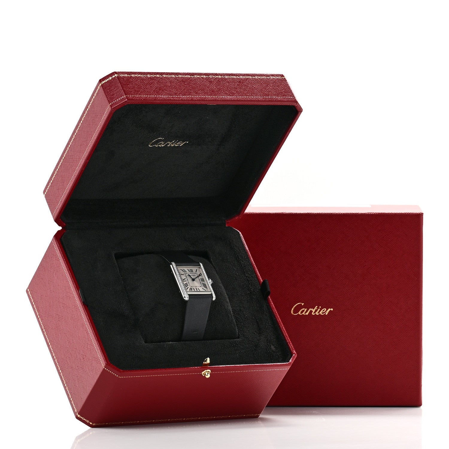 Stainless Steel Satin Diamond 25mm Must de Cartier Tank Quartz Watch — view 5