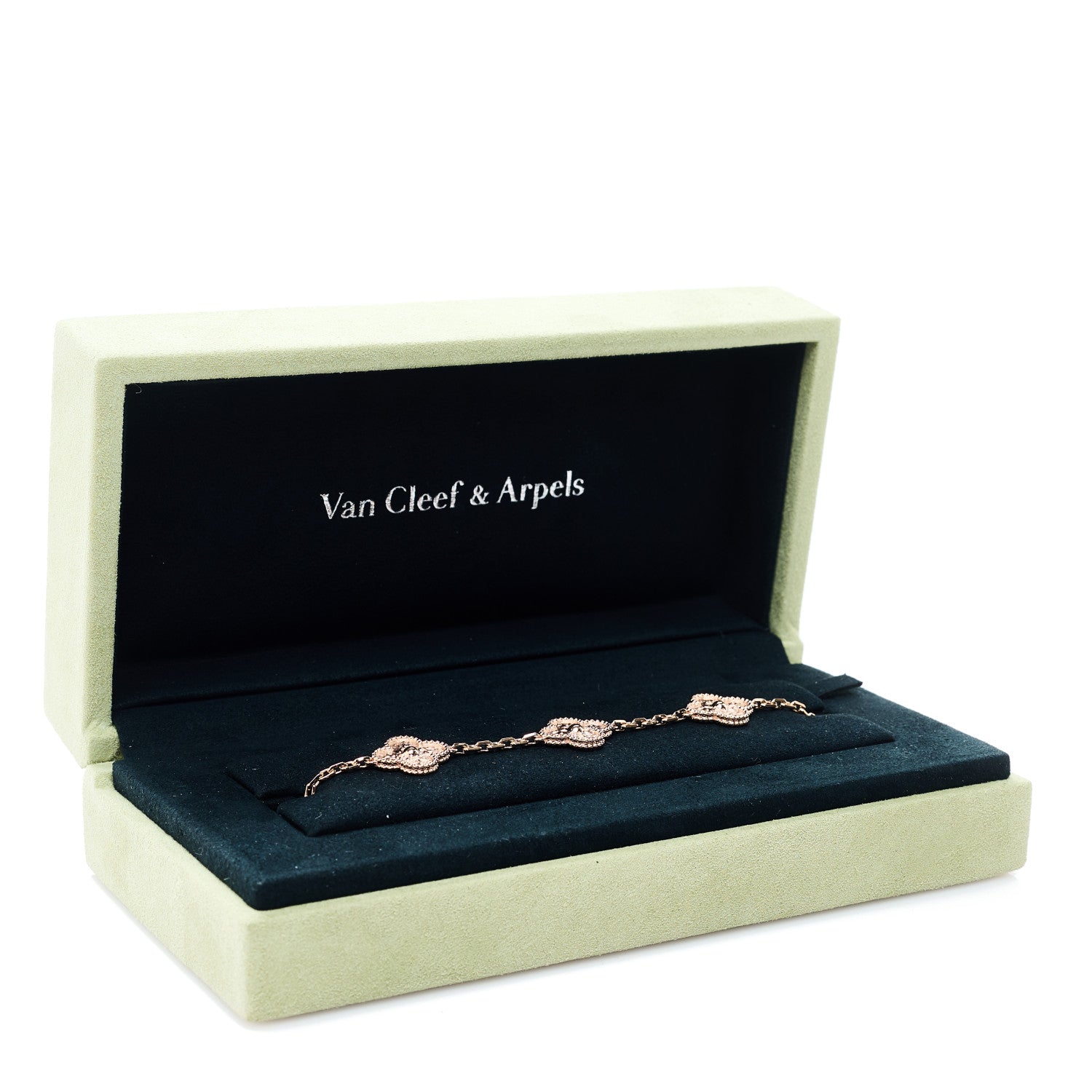 18K Rose Gold 5 Motifs Vintage Alhambra Bracelet — view 4