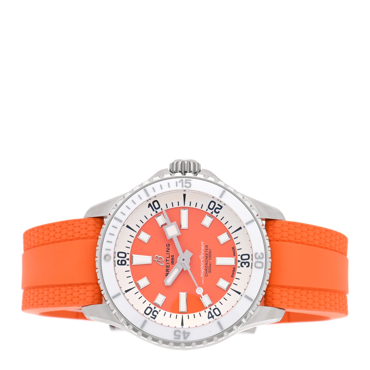 Stainless Steel Rubber 36mm Superocean II Automatic Watch Tangarine A17377211O1S1 — view 2
