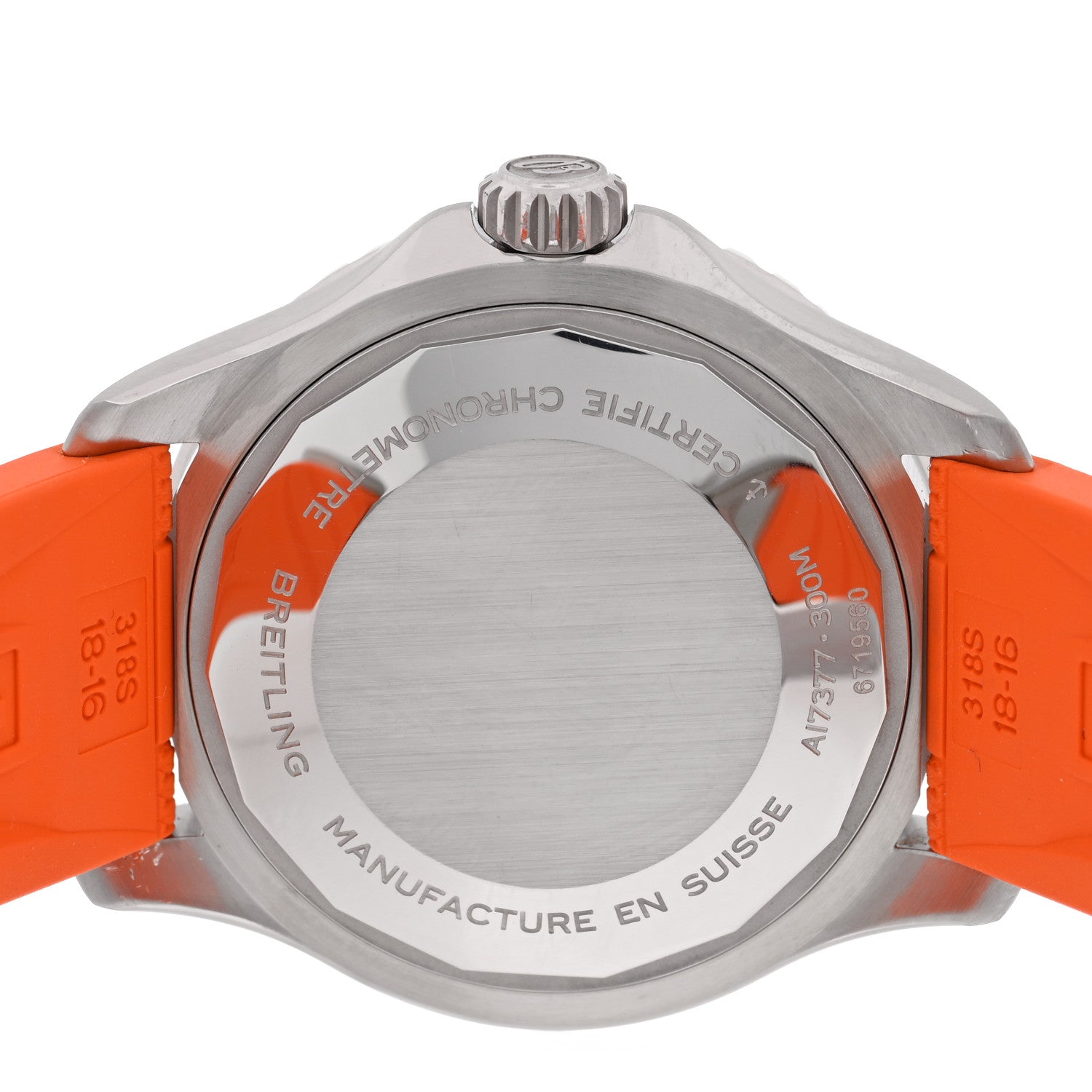 Stainless Steel Rubber 36mm Superocean II Automatic Watch Tangarine A17377211O1S1 — view 4