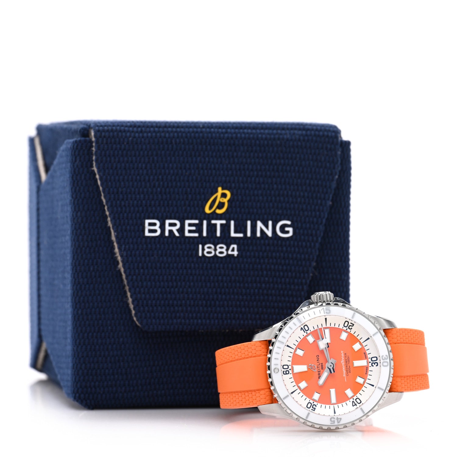 Stainless Steel Rubber 36mm Superocean II Automatic Watch Tangarine A17377211O1S1 — view 5