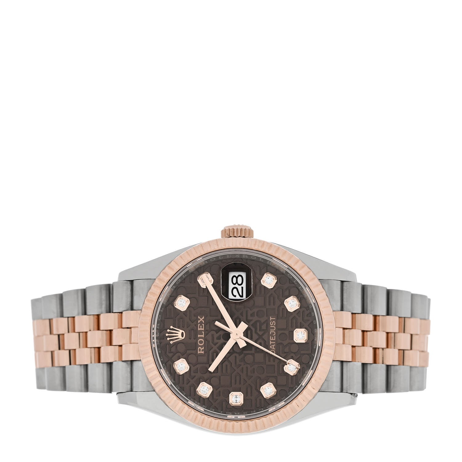 Stainless Steel 18K Everose Gold Diamond 36mm Oyster Perpetual Datejust Watch Chocolate Jubilee 126231 — view 2