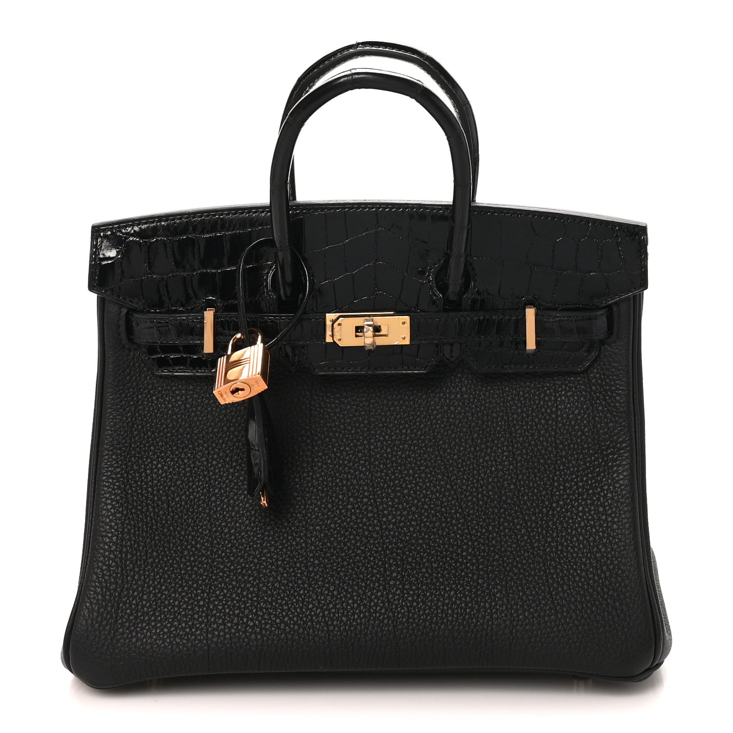 Togo Shiny Niloticus Crocodile Birkin Touch 25 Black