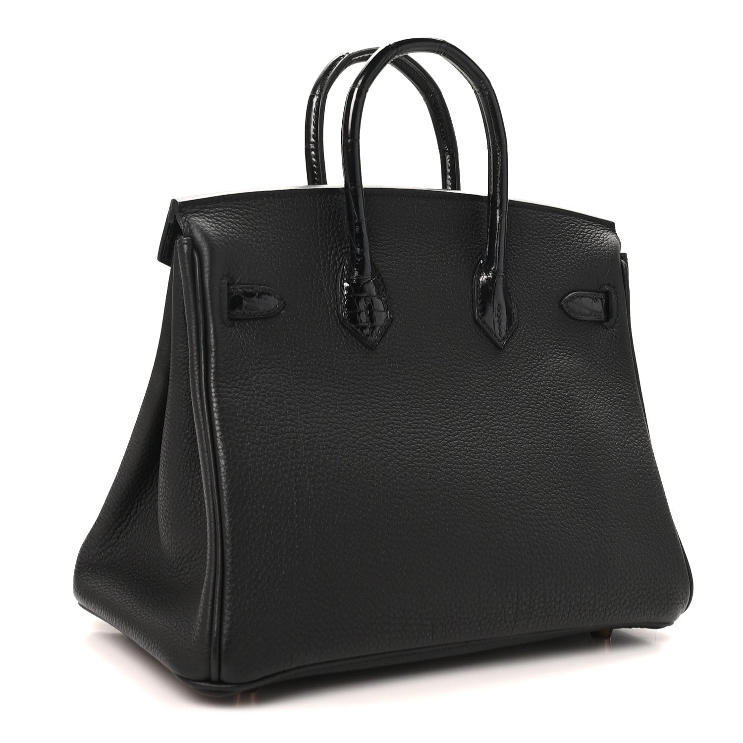 Togo Shiny Niloticus Crocodile Birkin Touch 25 Black — view 3