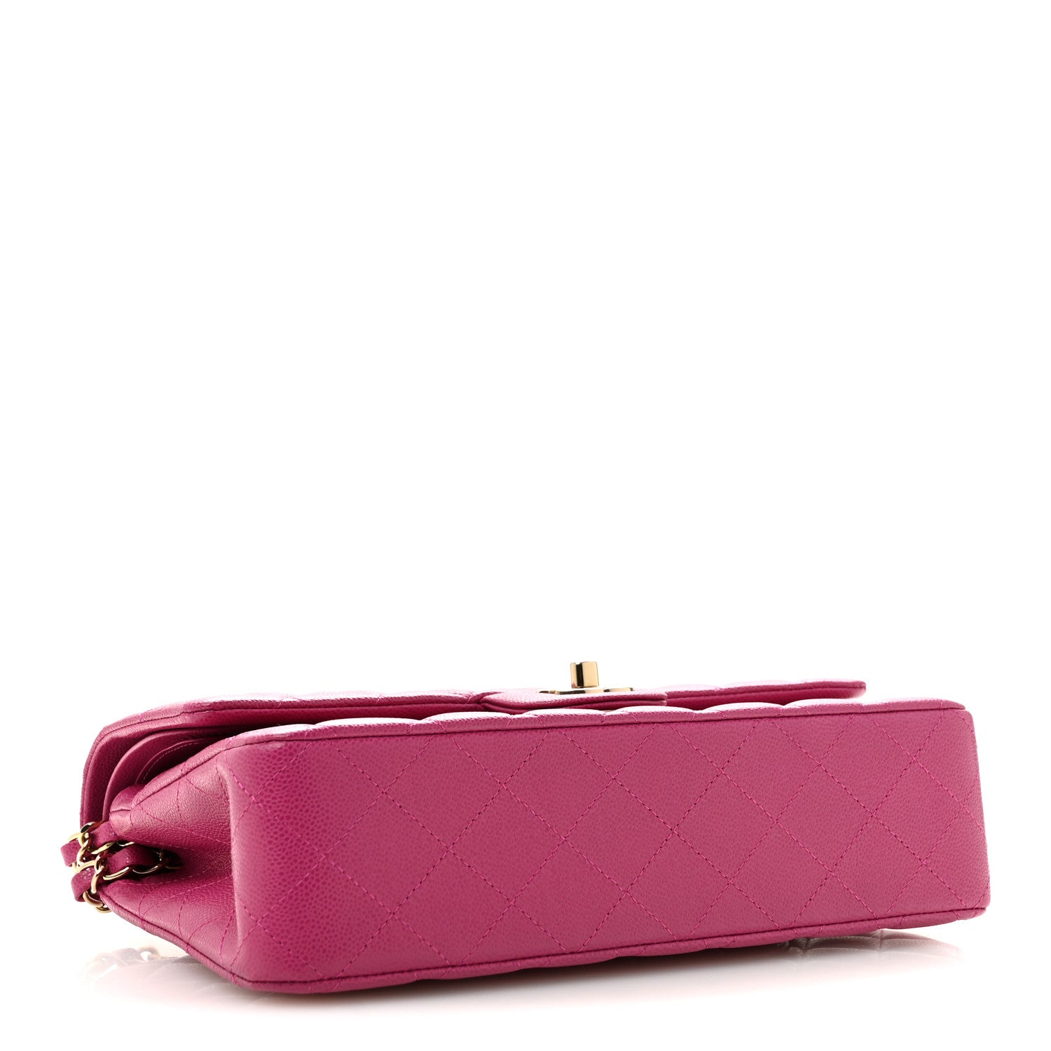 Caviar Quilted Medium Double Flap Purple — view 4